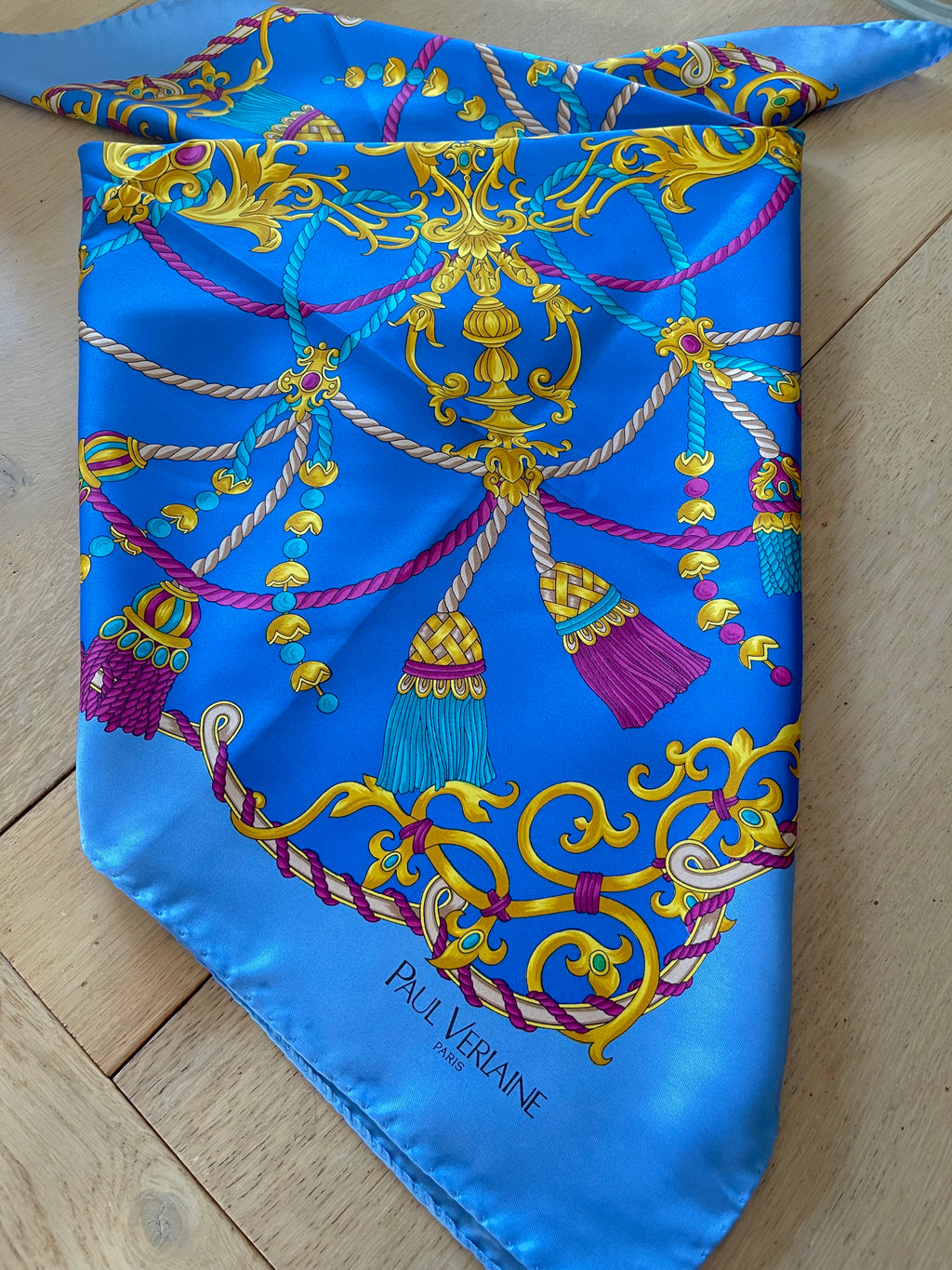 PAUL VERLAINE carré foulard scarf schal sjaal seide soie silk