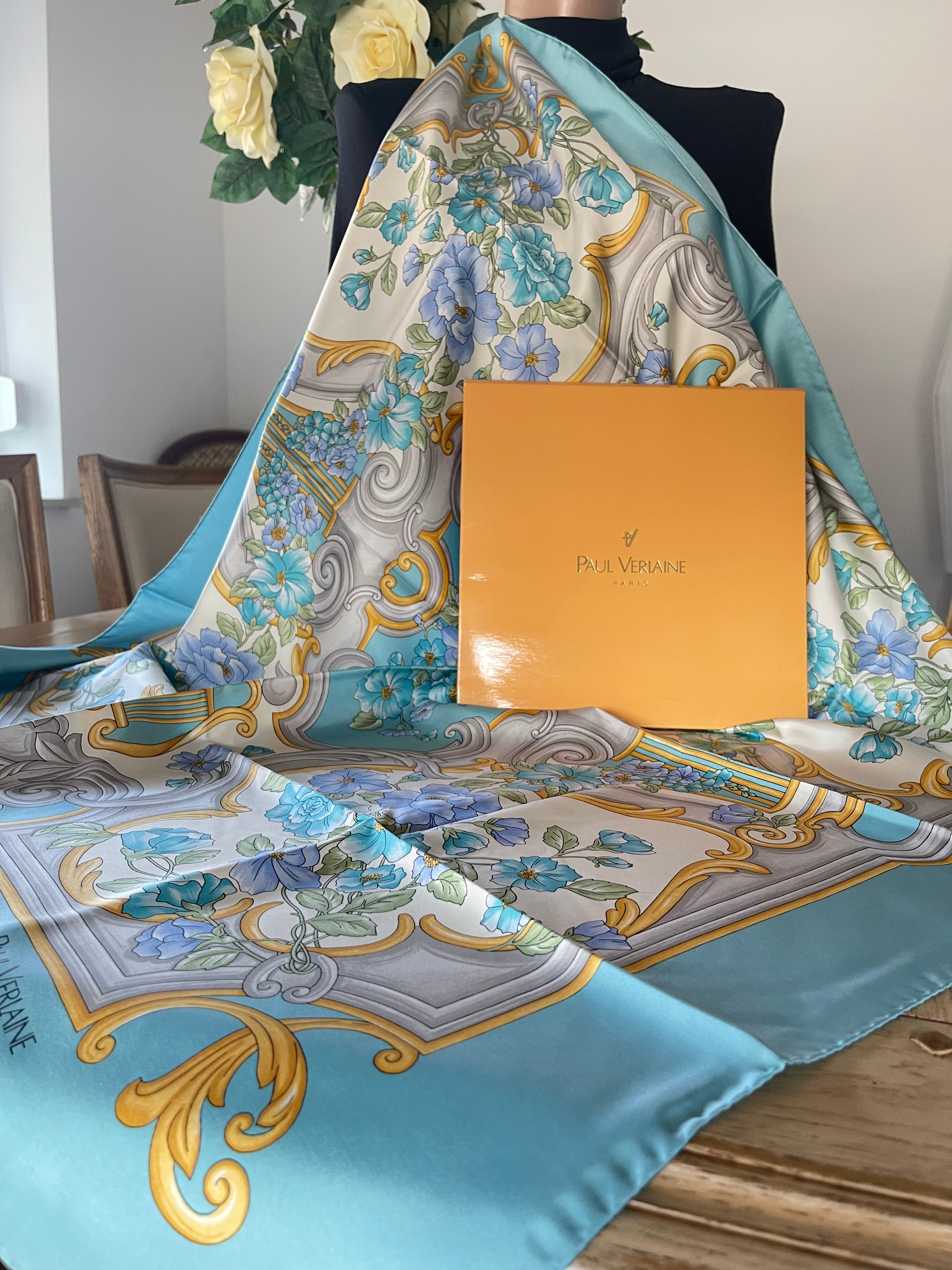 PAUL VERLAINE carré foulard scarf schal sjaal seide silk seta soie