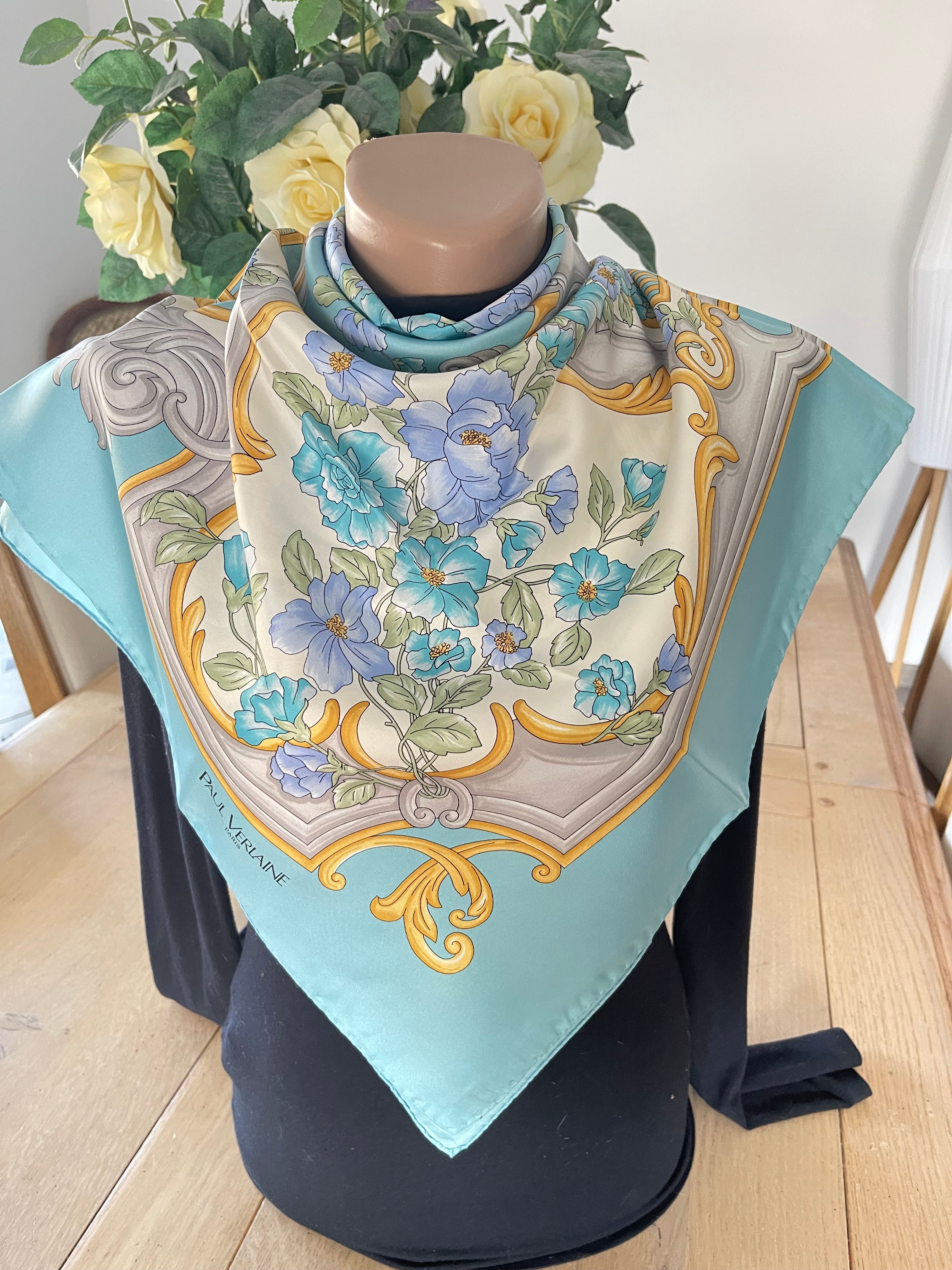PAUL VERLAINE carré foulard scarf schal sjaal seide silk seta soie