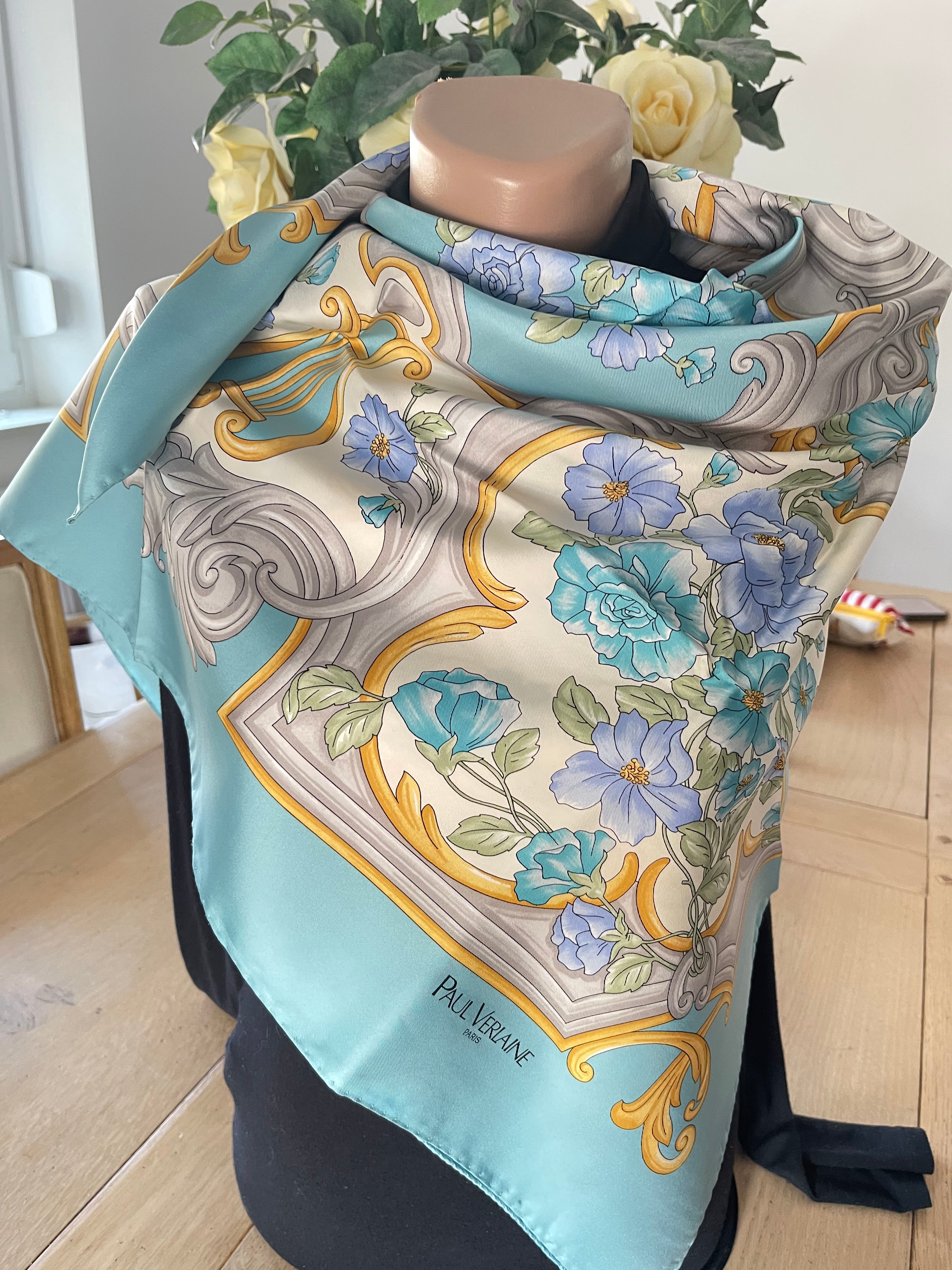 PAUL VERLAINE carré foulard scarf schal sjaal seide silk seta soie