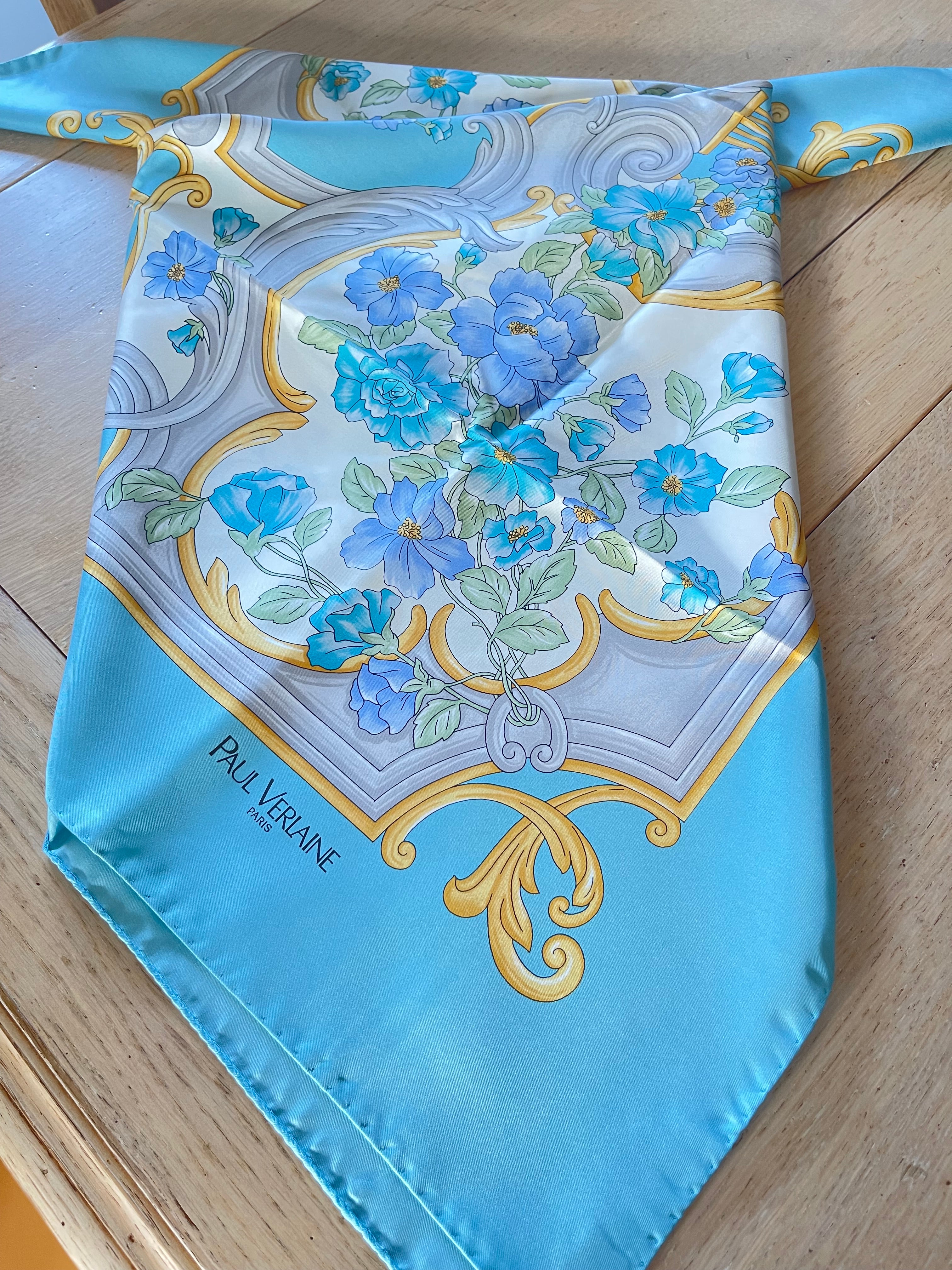 PAUL VERLAINE carré foulard scarf schal sjaal seide silk seta soie