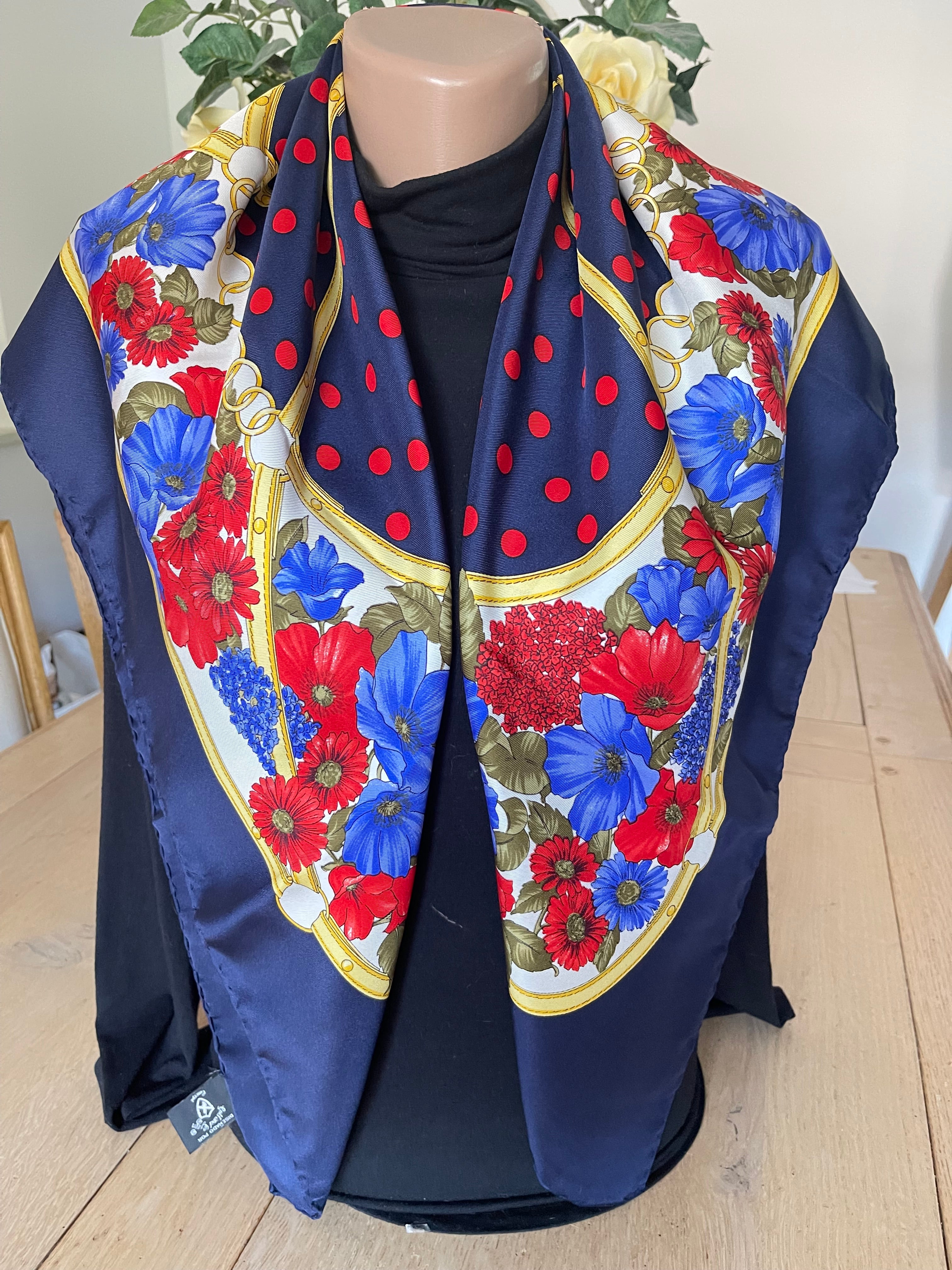 GOLF AND GREEN carre foulard scarf schal sjaal seide silk soie