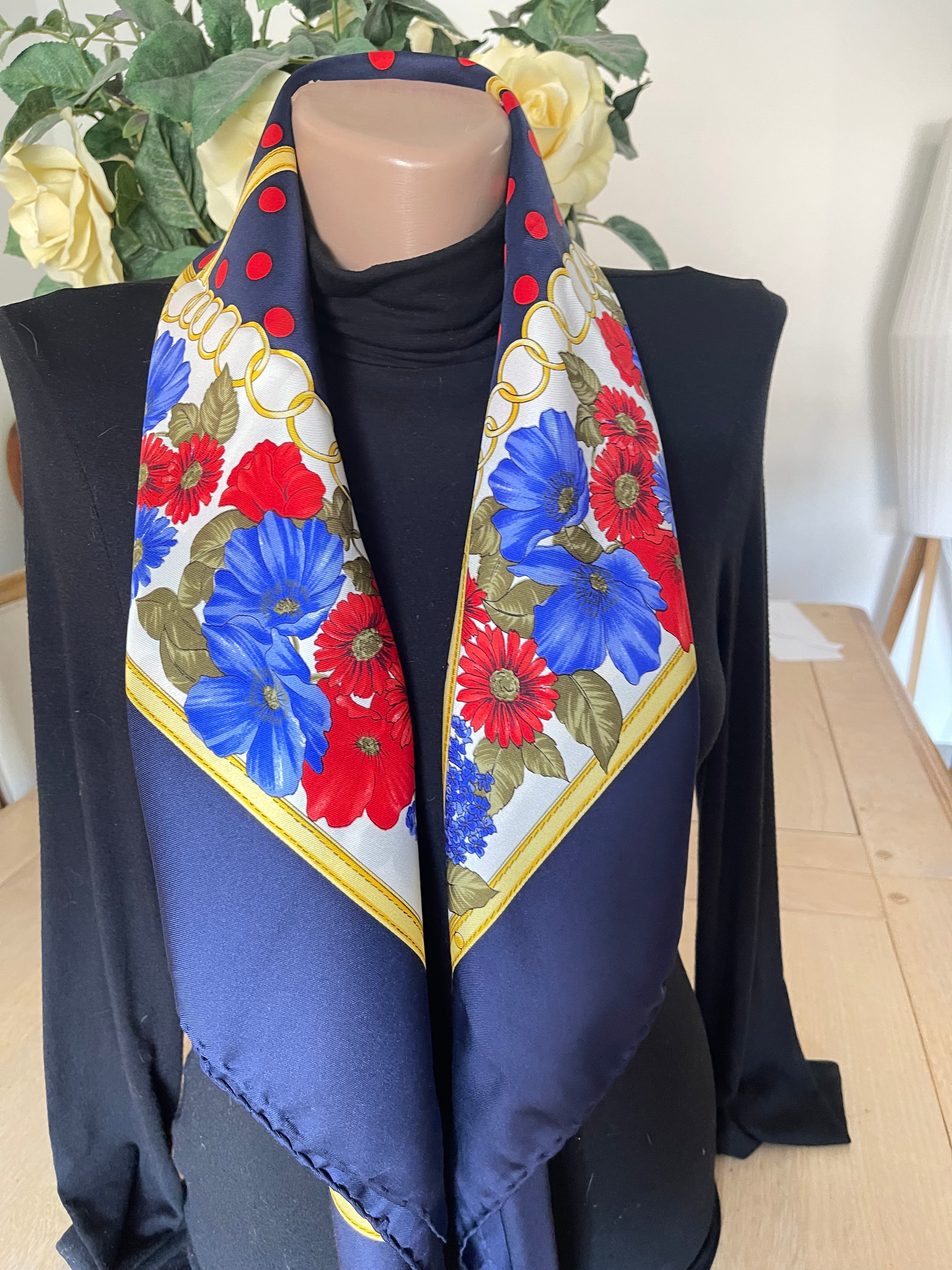 GOLF AND GREEN carre foulard scarf schal sjaal seide silk soie