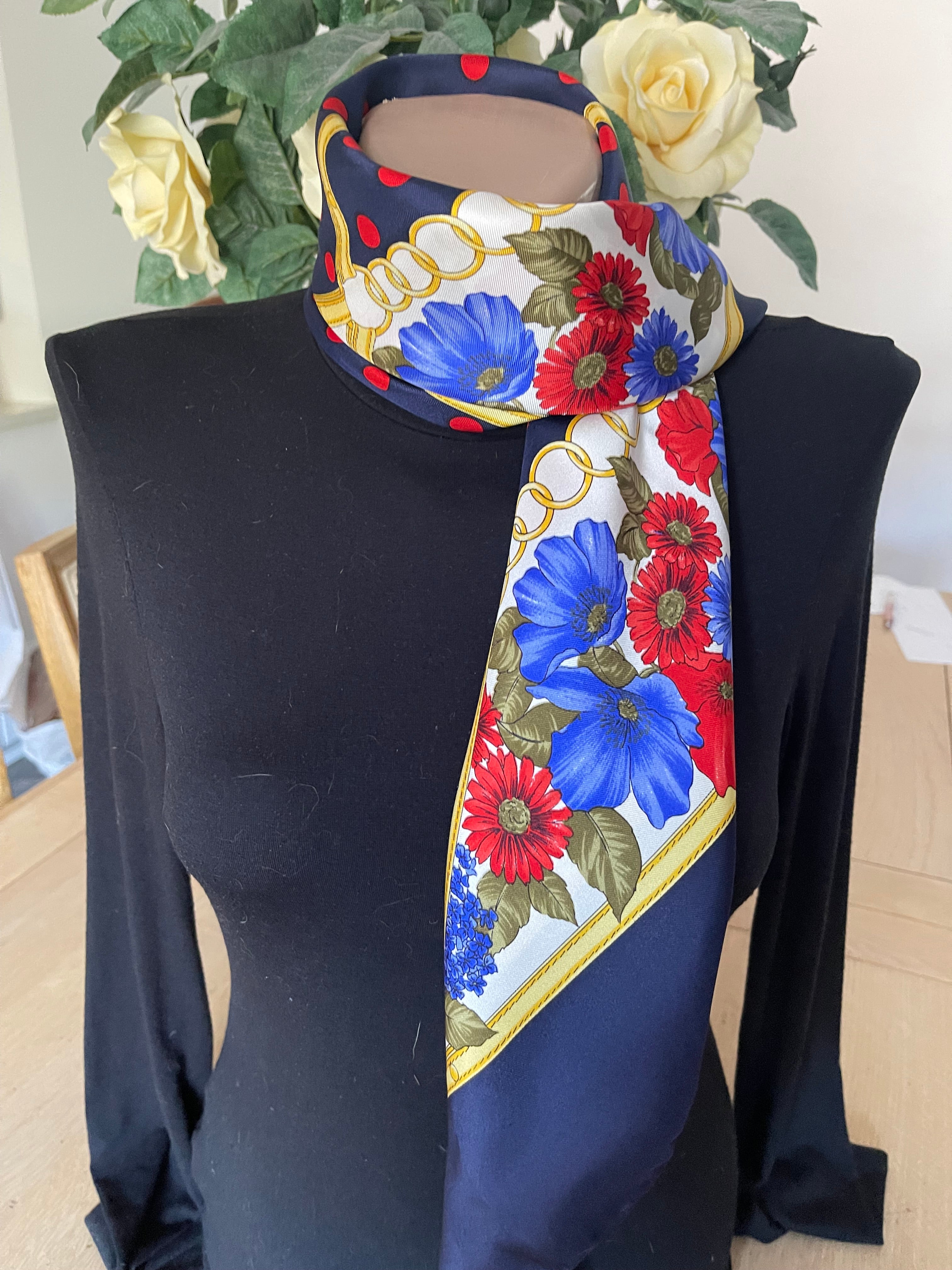 GOLF AND GREEN carre foulard scarf schal sjaal seide silk soie