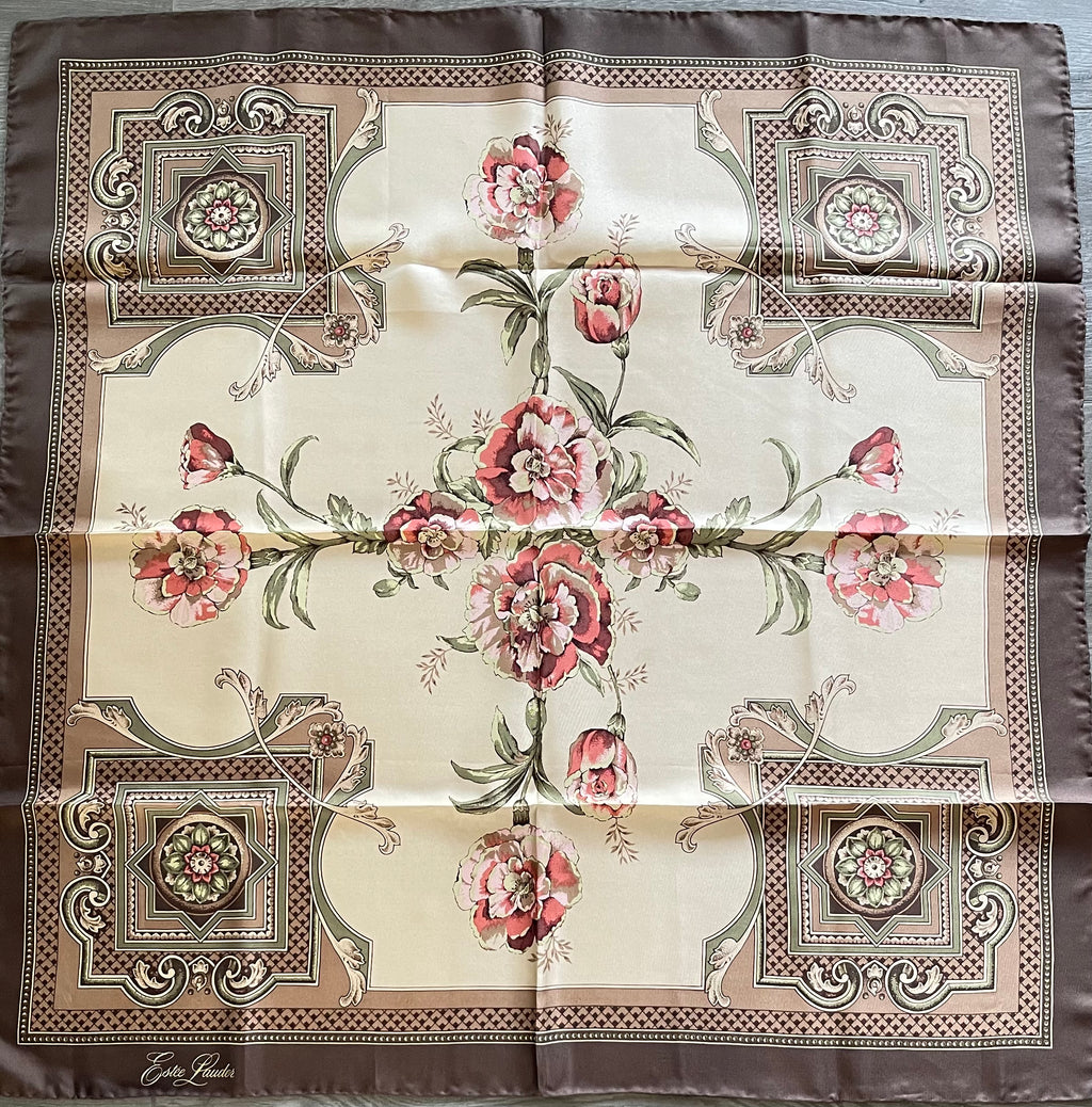 ESTEE LAUDER carré foulard scarf schal seide soie silk