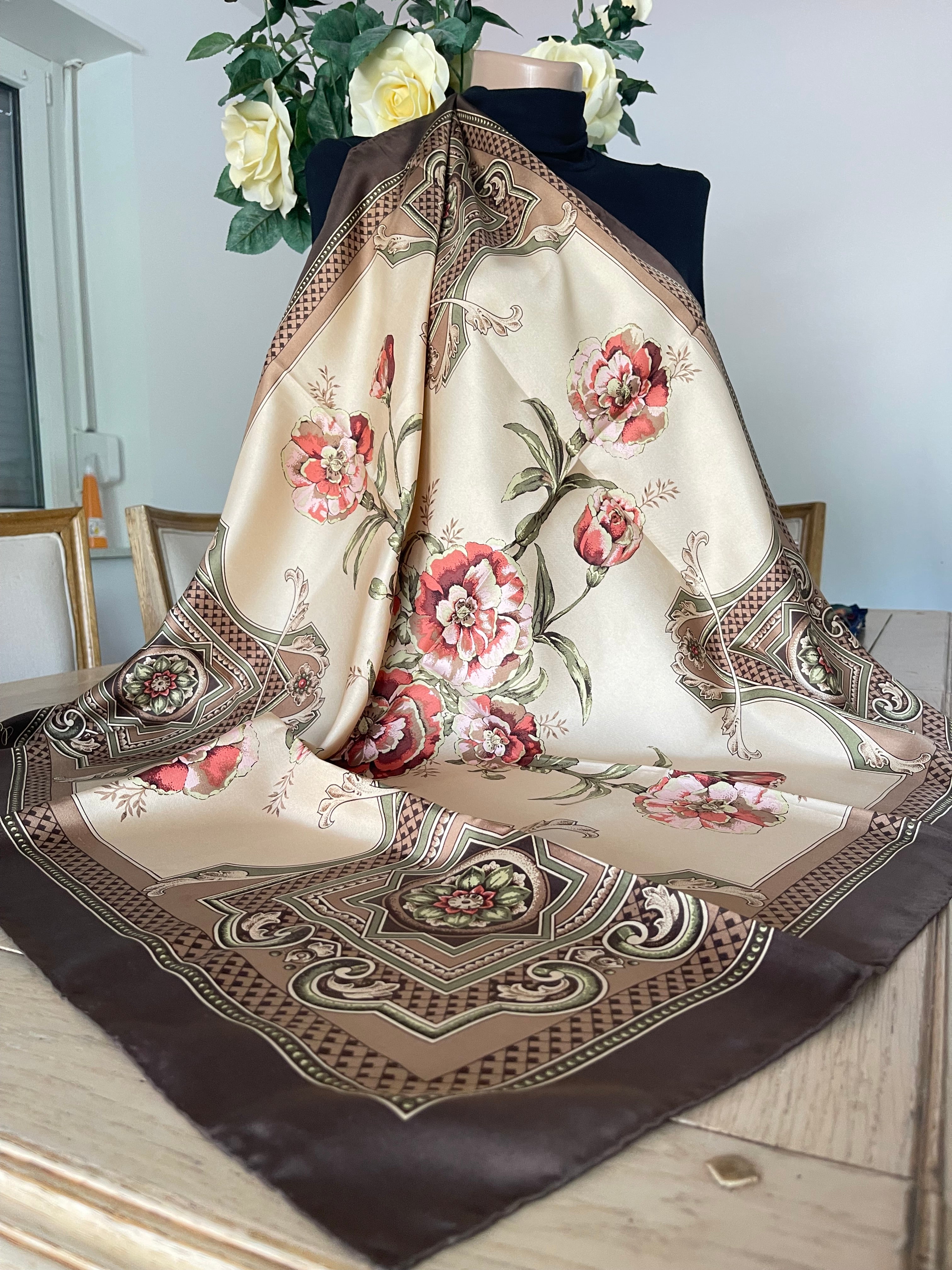 ESTEE LAUDER carré foulard scarf schal seide soie silk