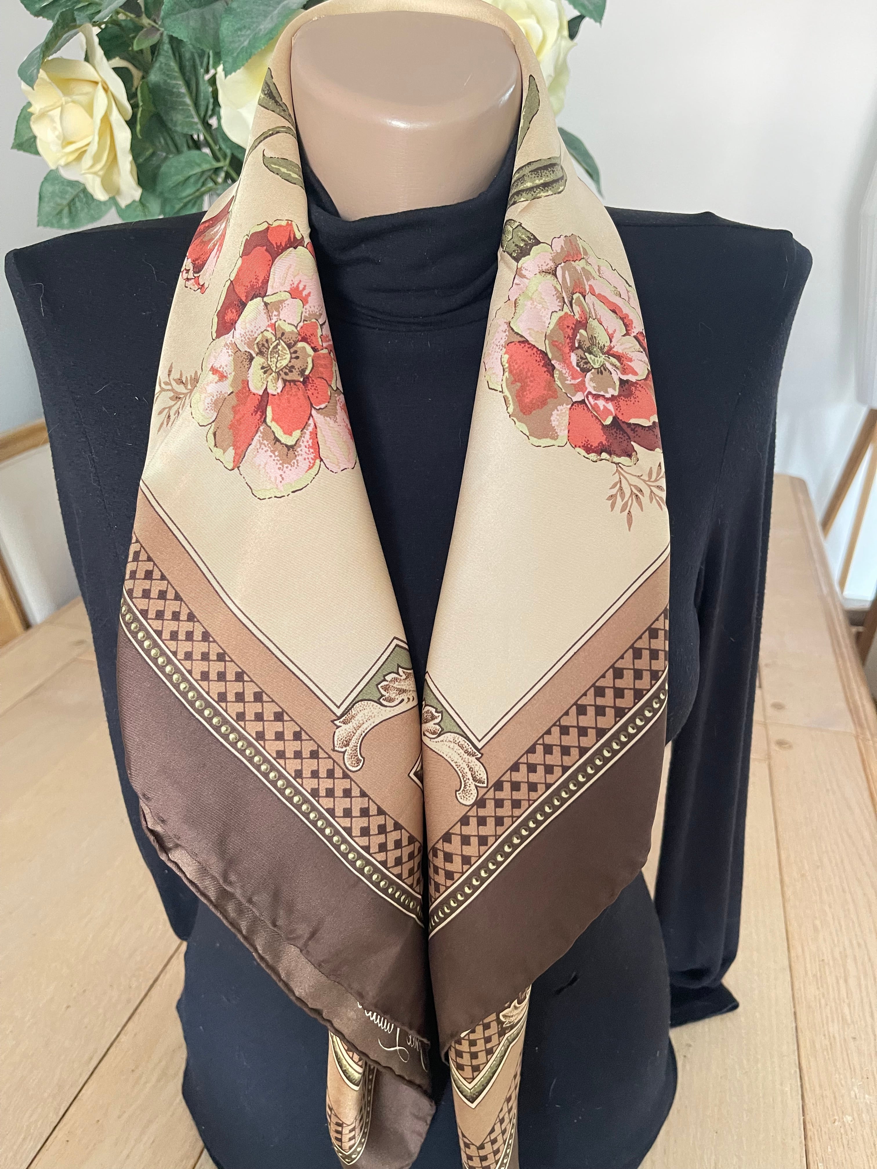 ESTEE LAUDER carré foulard scarf schal seide soie silk