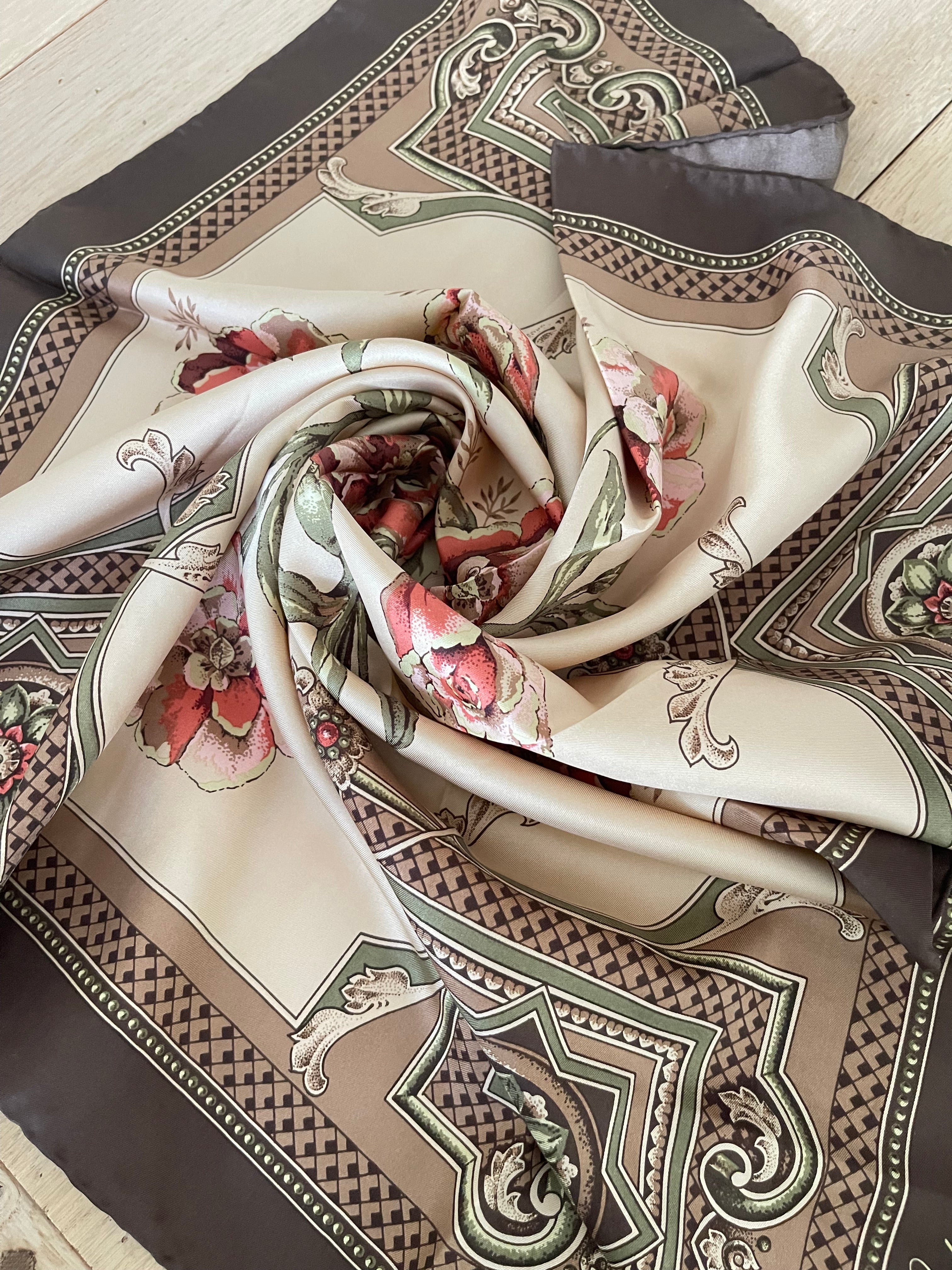 ESTEE LAUDER carré foulard scarf schal seide soie silk