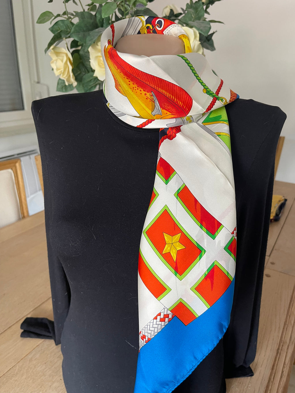 ENRICO BRUNI carré foulard scarf schal sjaal seide soie silk