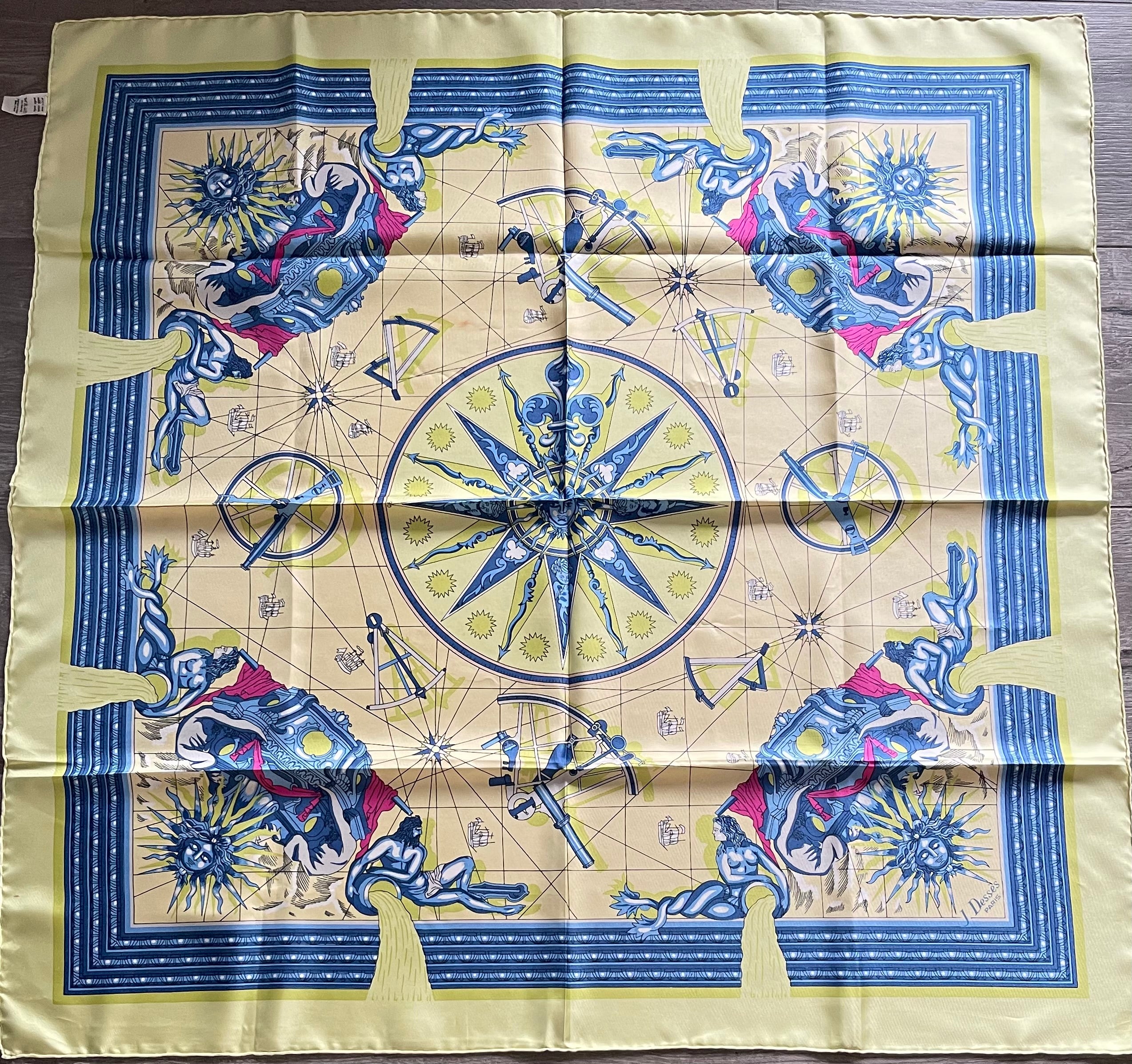 JEAN DIESES carré foulard schal scarf sjaal seide soie silk