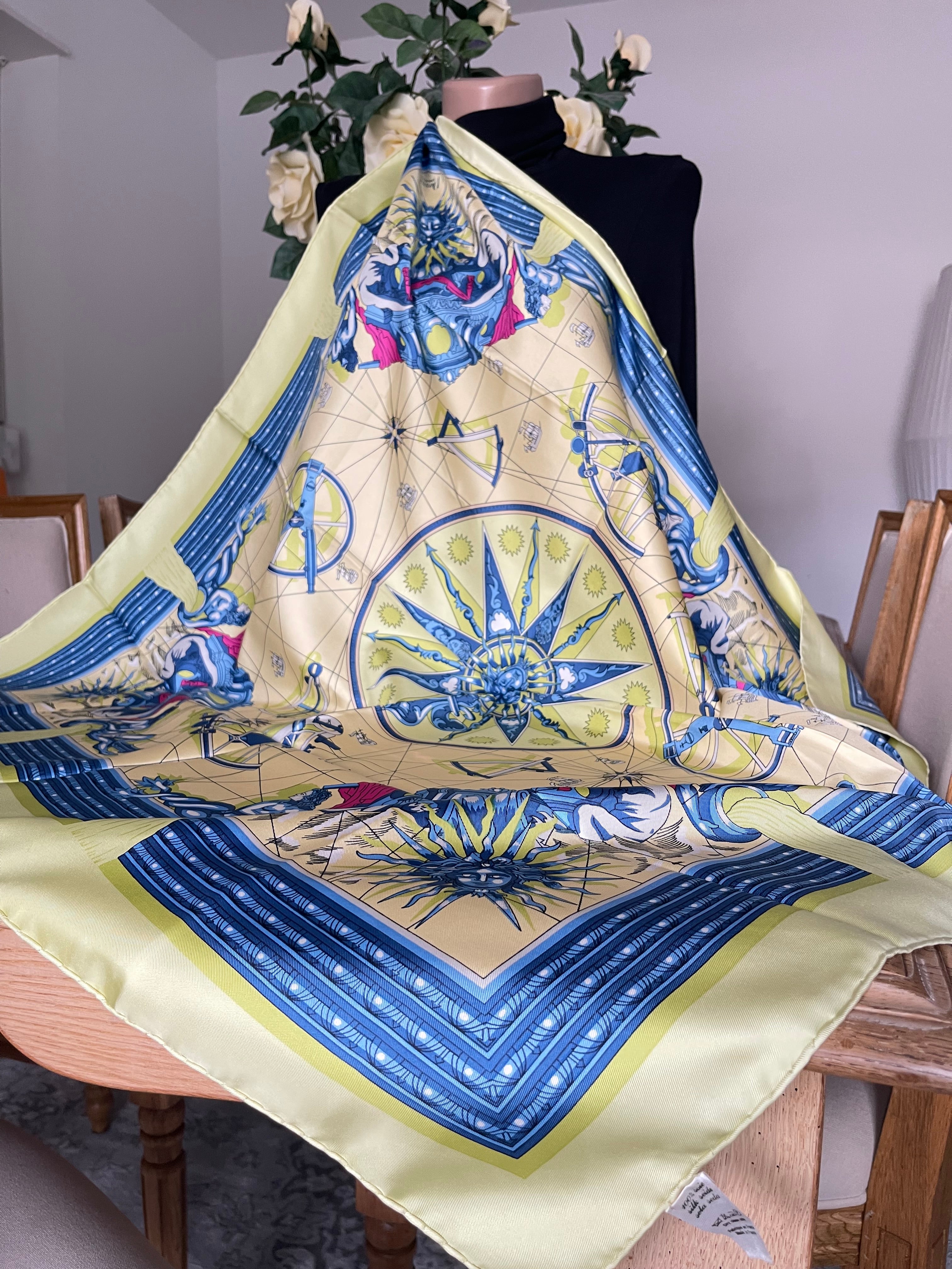 JEAN DIESES carré foulard schal scarf sjaal seide soie silk