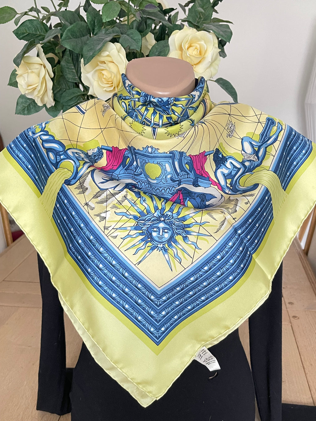JEAN DIESES carré foulard schal scarf sjaal seide soie silk