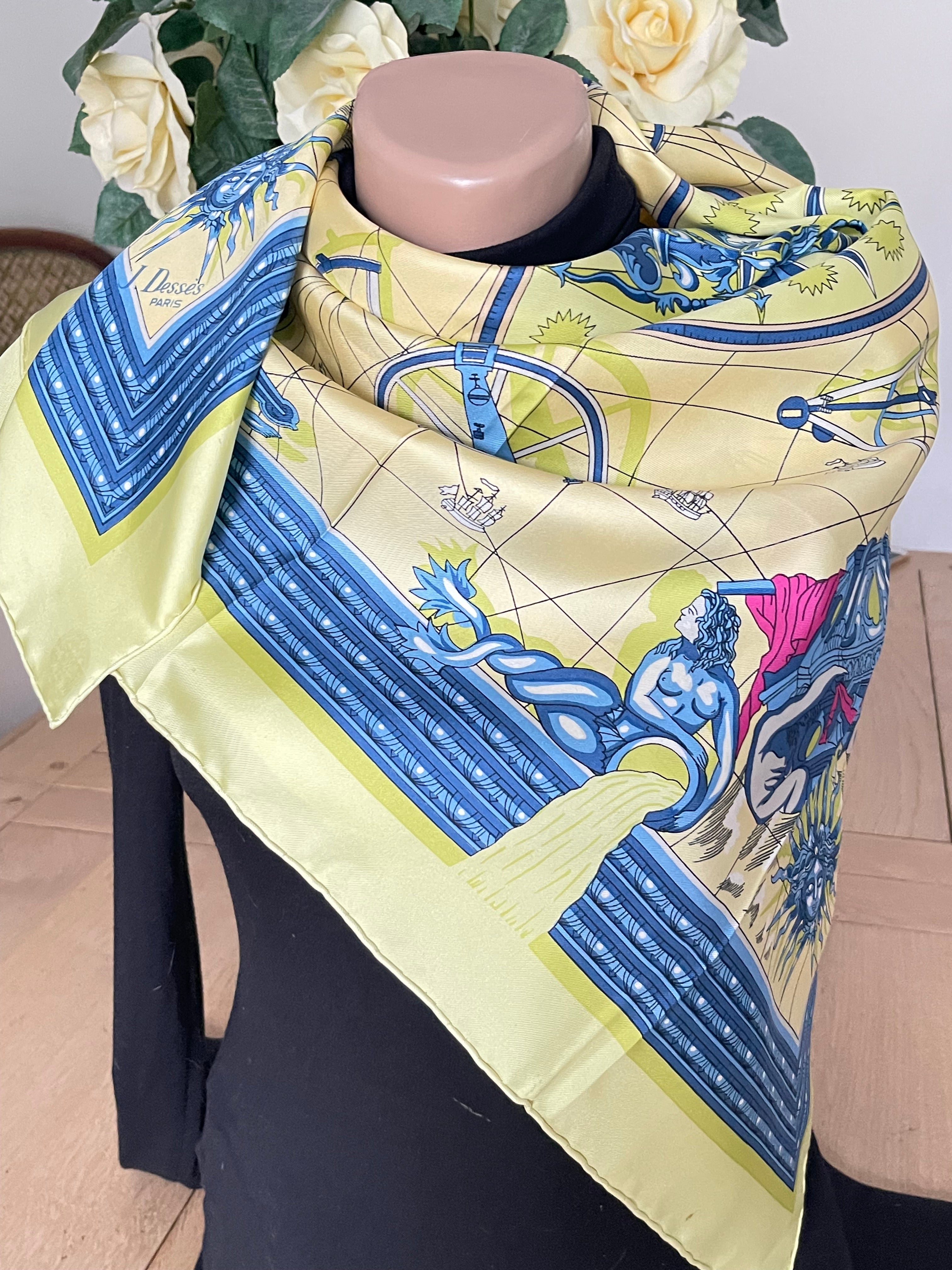JEAN DIESES carré foulard schal scarf sjaal seide soie silk