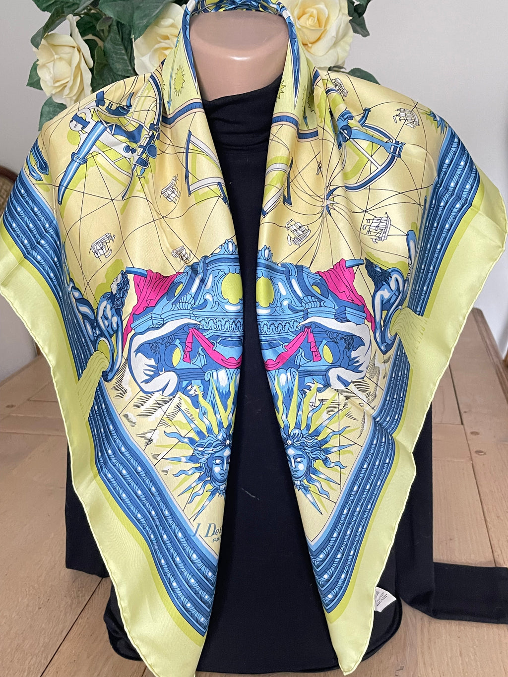 JEAN DIESES carré foulard schal scarf sjaal seide soie silk
