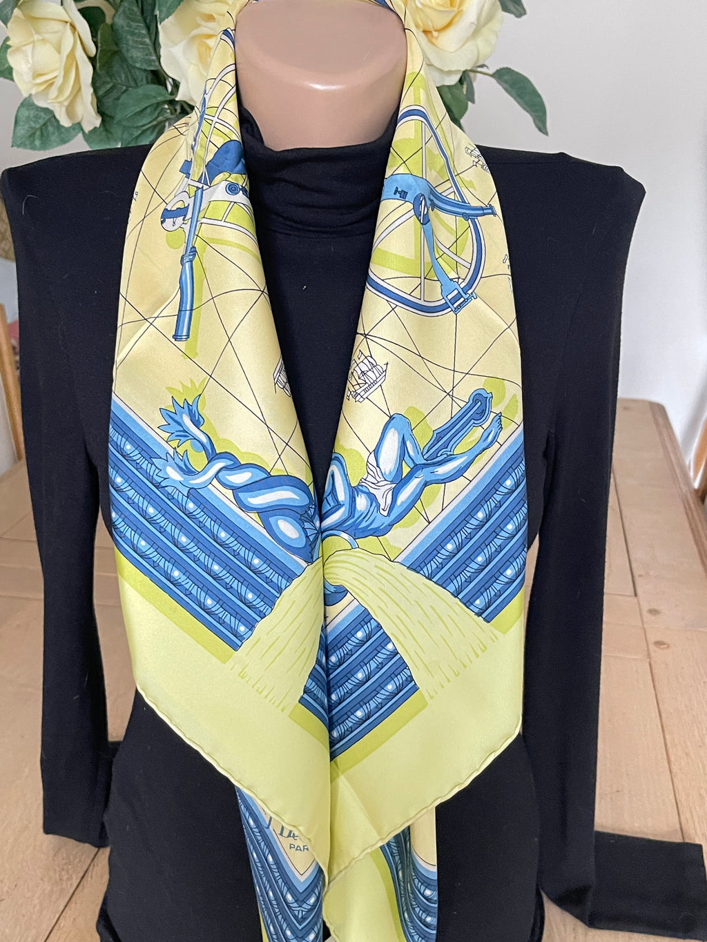 JEAN DIESES carré foulard schal scarf sjaal seide soie silk