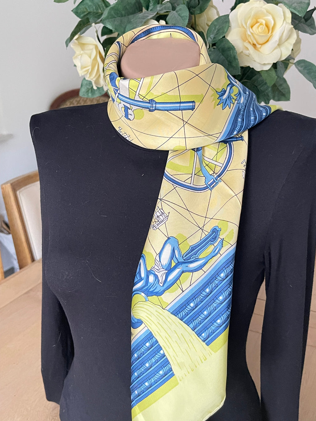 JEAN DIESES carré foulard schal scarf sjaal seide soie silk