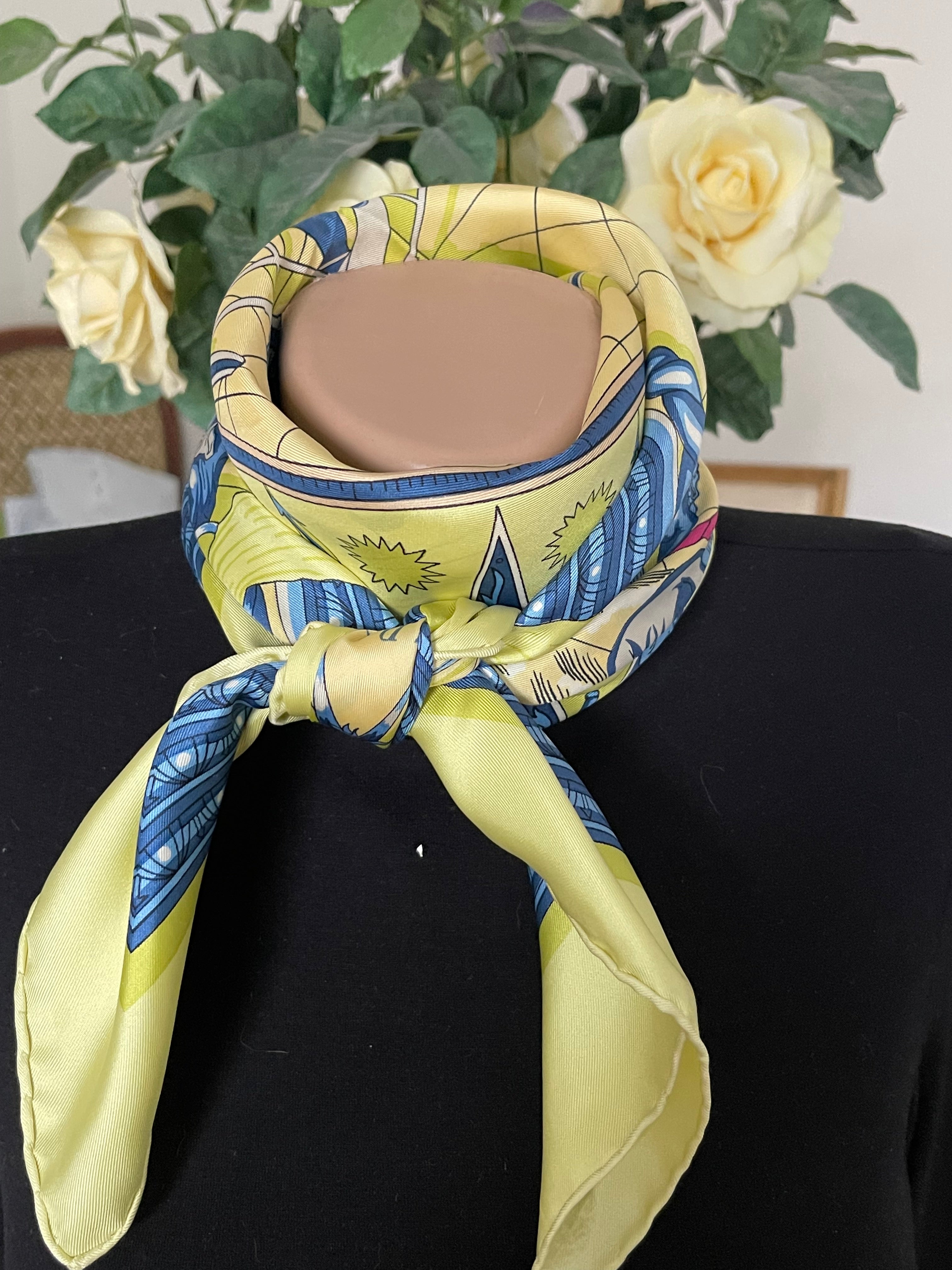 JEAN DIESES carré foulard schal scarf sjaal seide soie silk