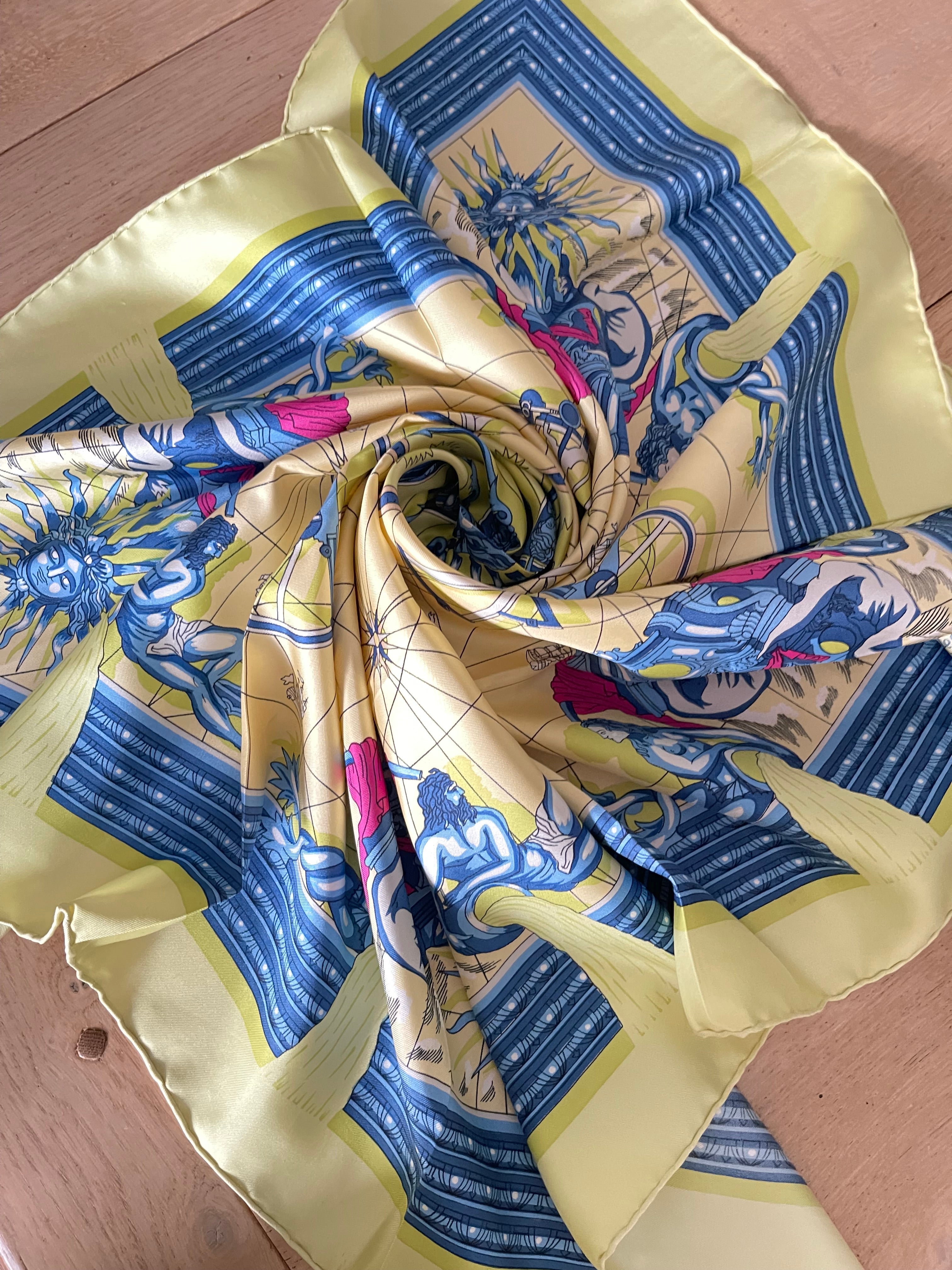JEAN DIESES carré foulard schal scarf sjaal seide soie silk