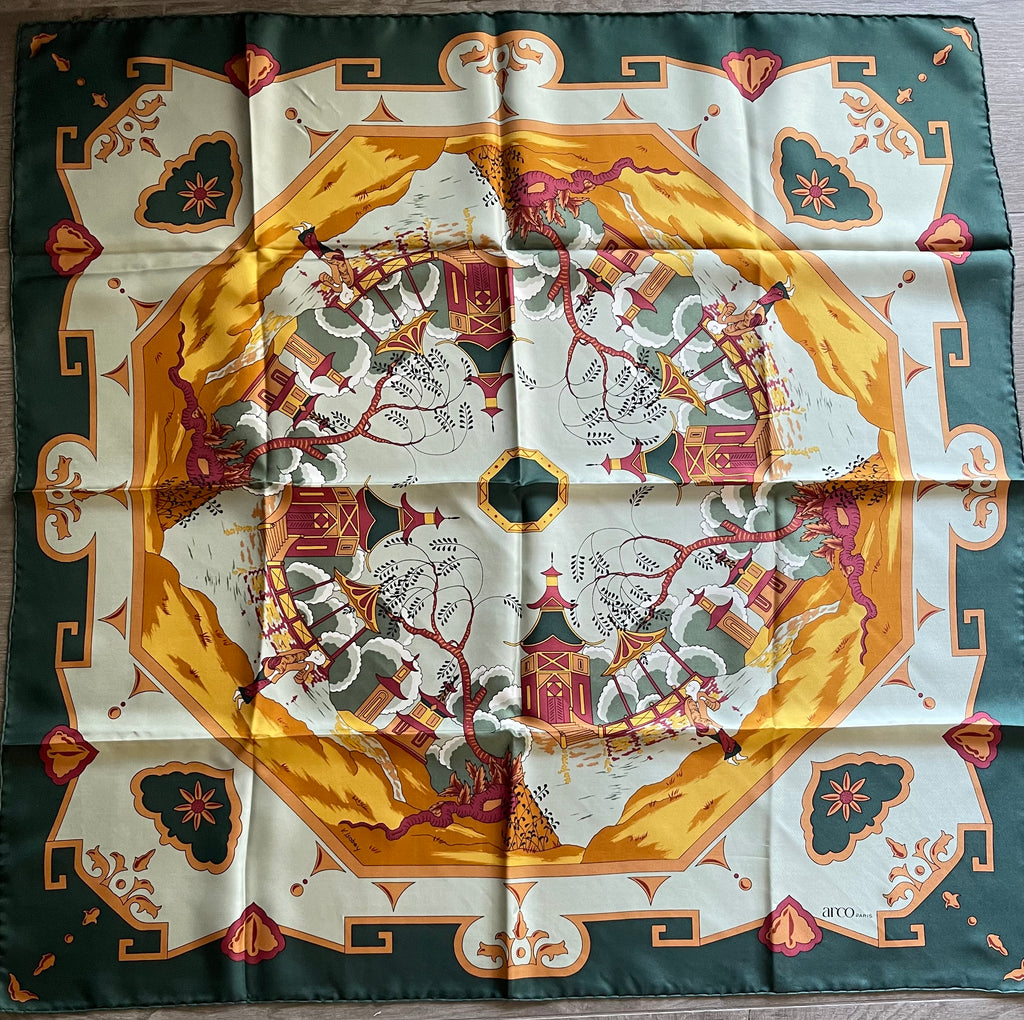 ARCO carré foulard scarf schal sjaal seide soie silk