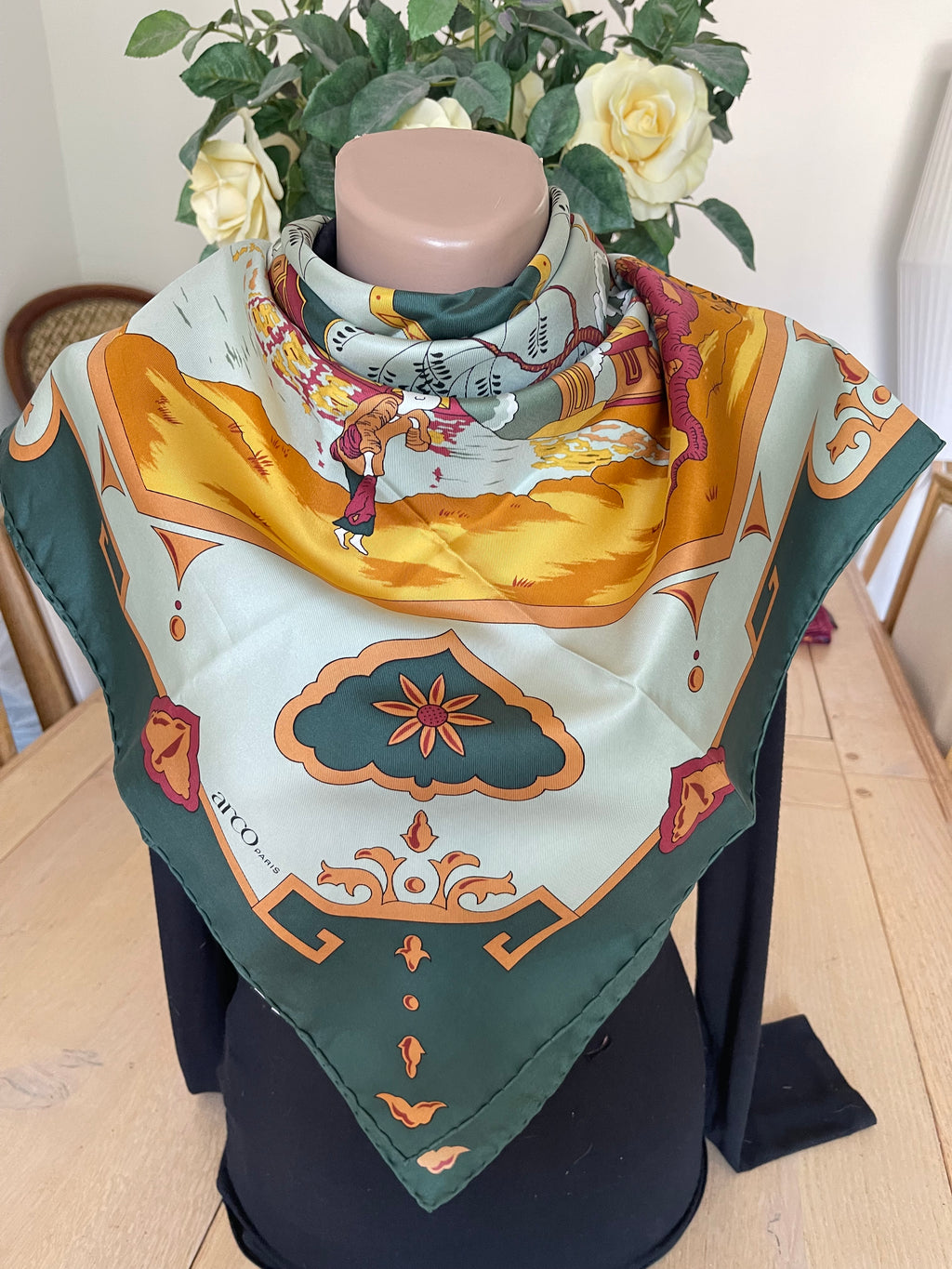ARCO carré foulard scarf schal sjaal seide soie silk