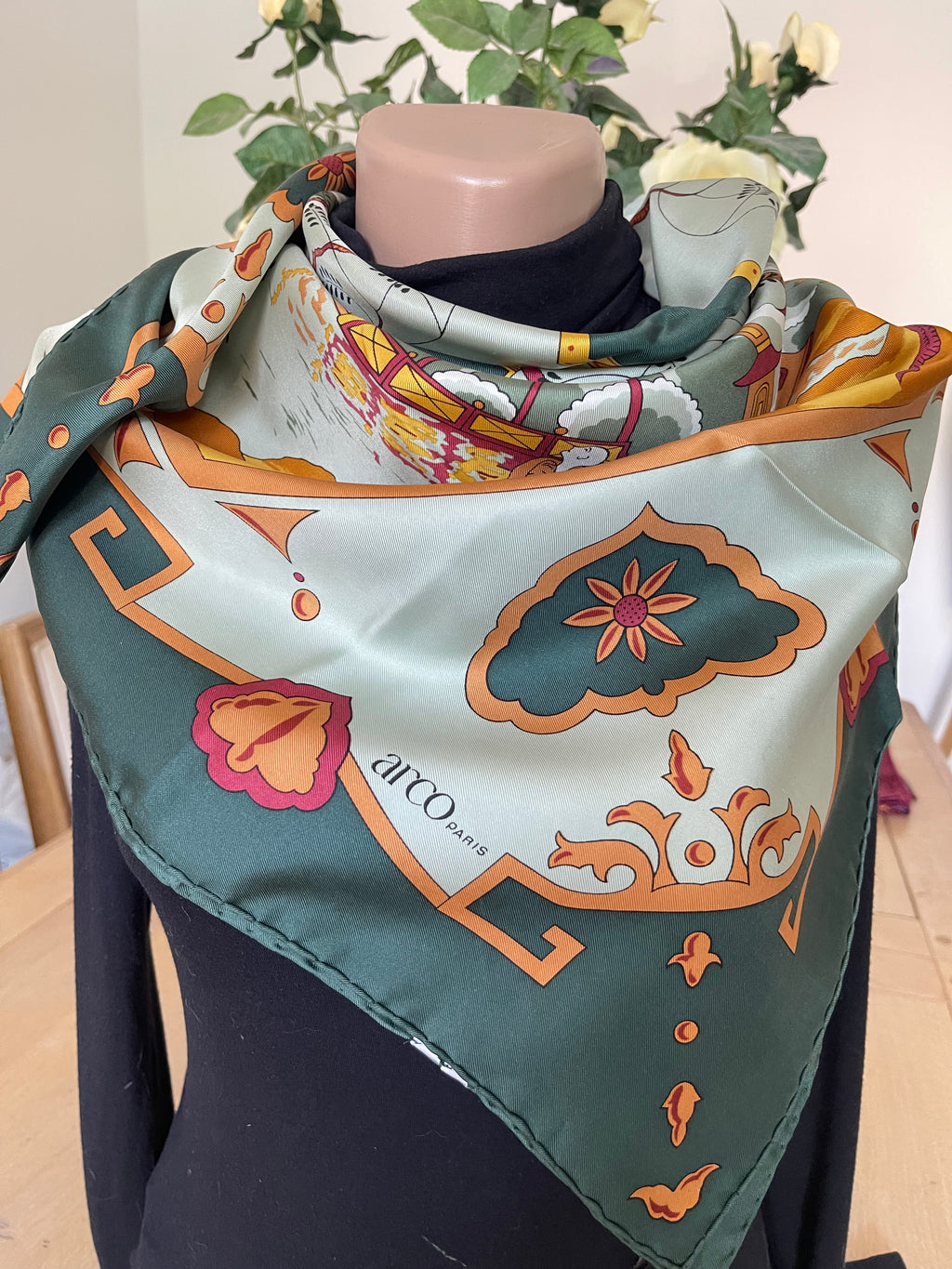 ARCO carré foulard scarf schal sjaal seide soie silk