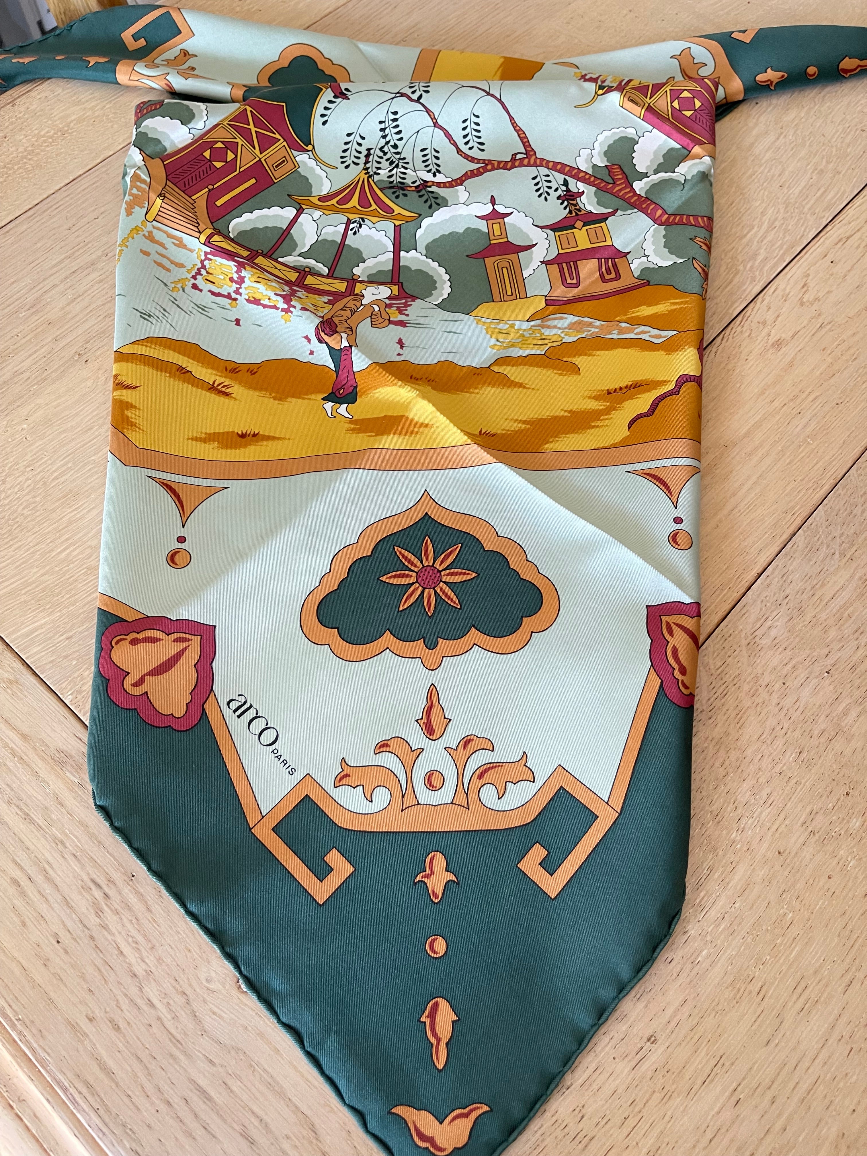 ARCO carré foulard scarf schal sjaal seide soie silk