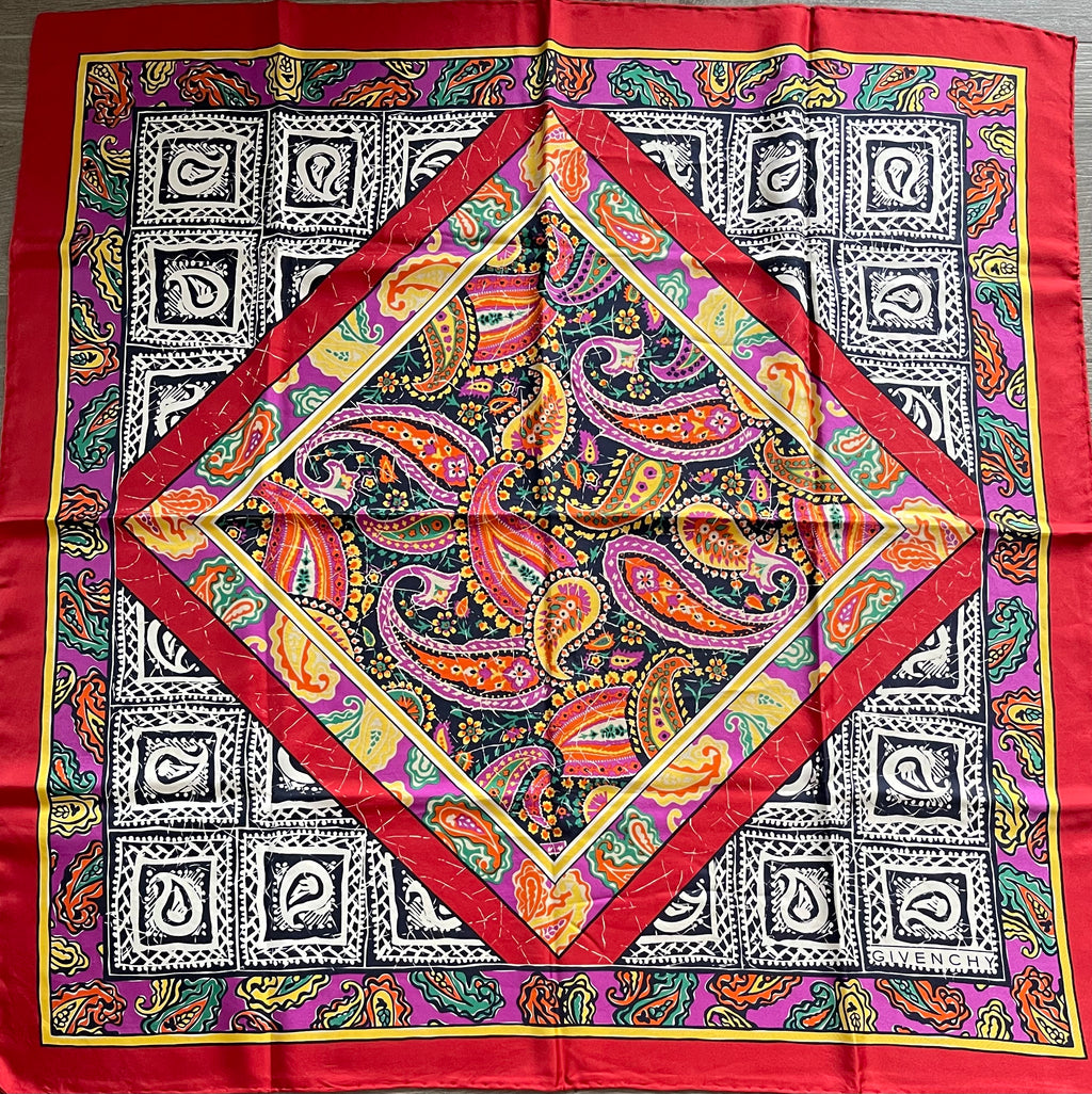 GIVENCHY carré foulard scarf schal sjaal seide silk soie