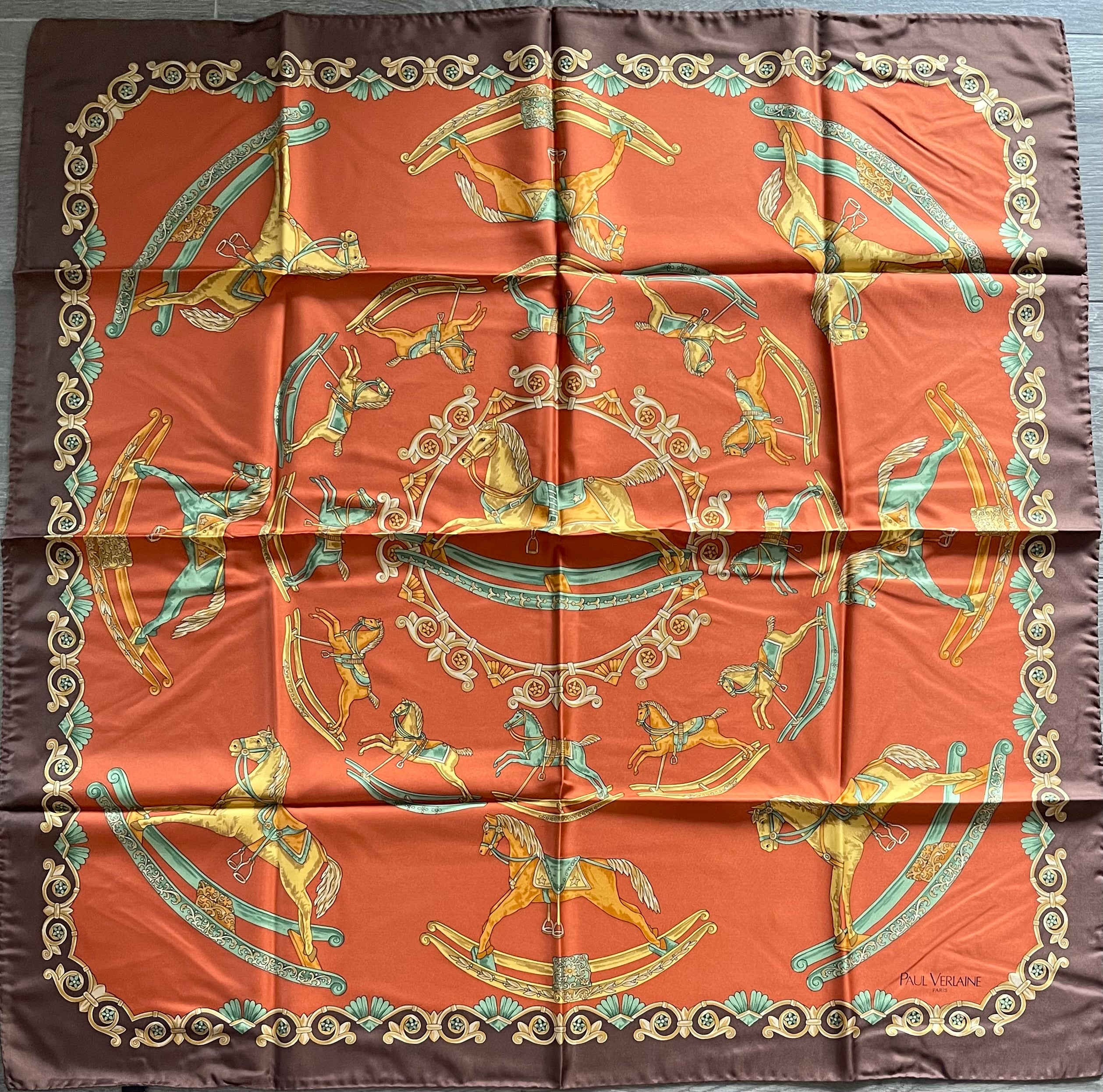 PAUL VERLAINE carré foulard schal scarf seide soie silk