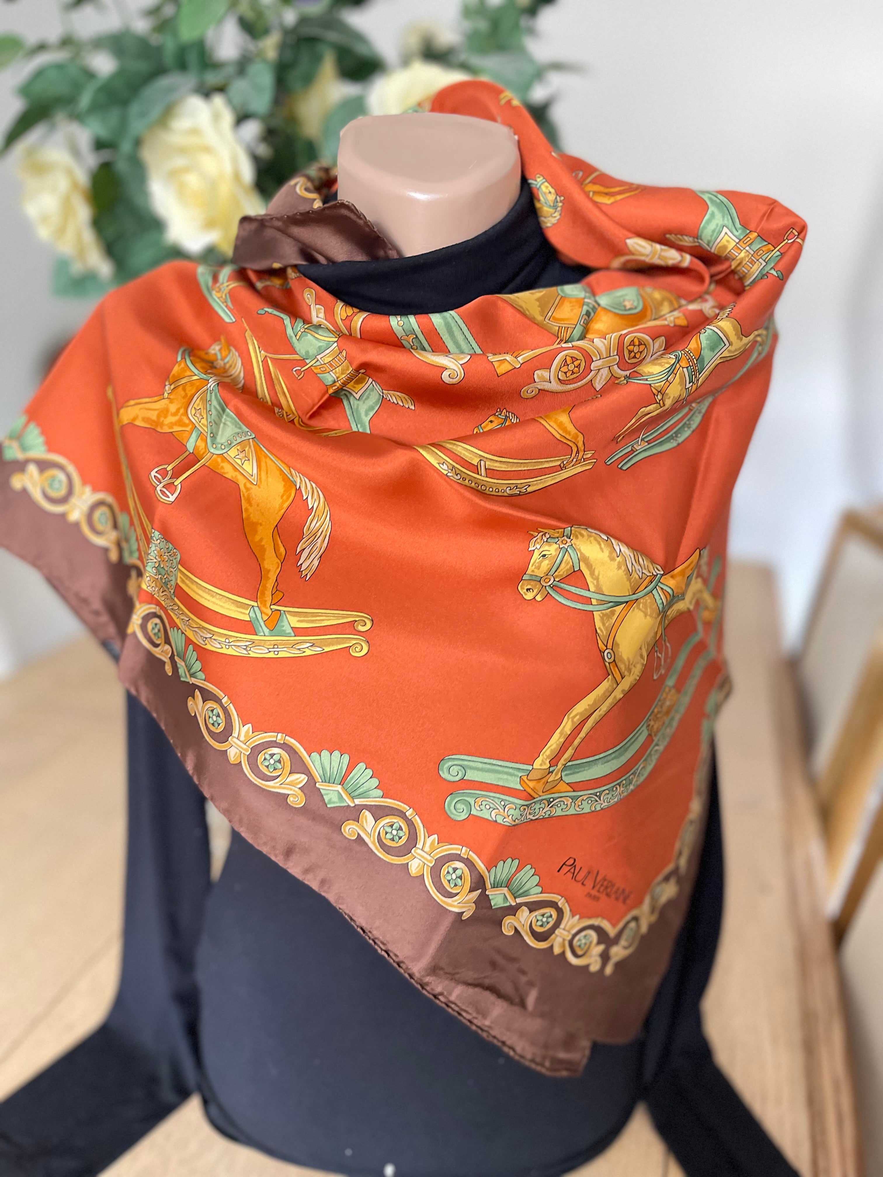 PAUL VERLAINE carré foulard schal scarf seide soie silk