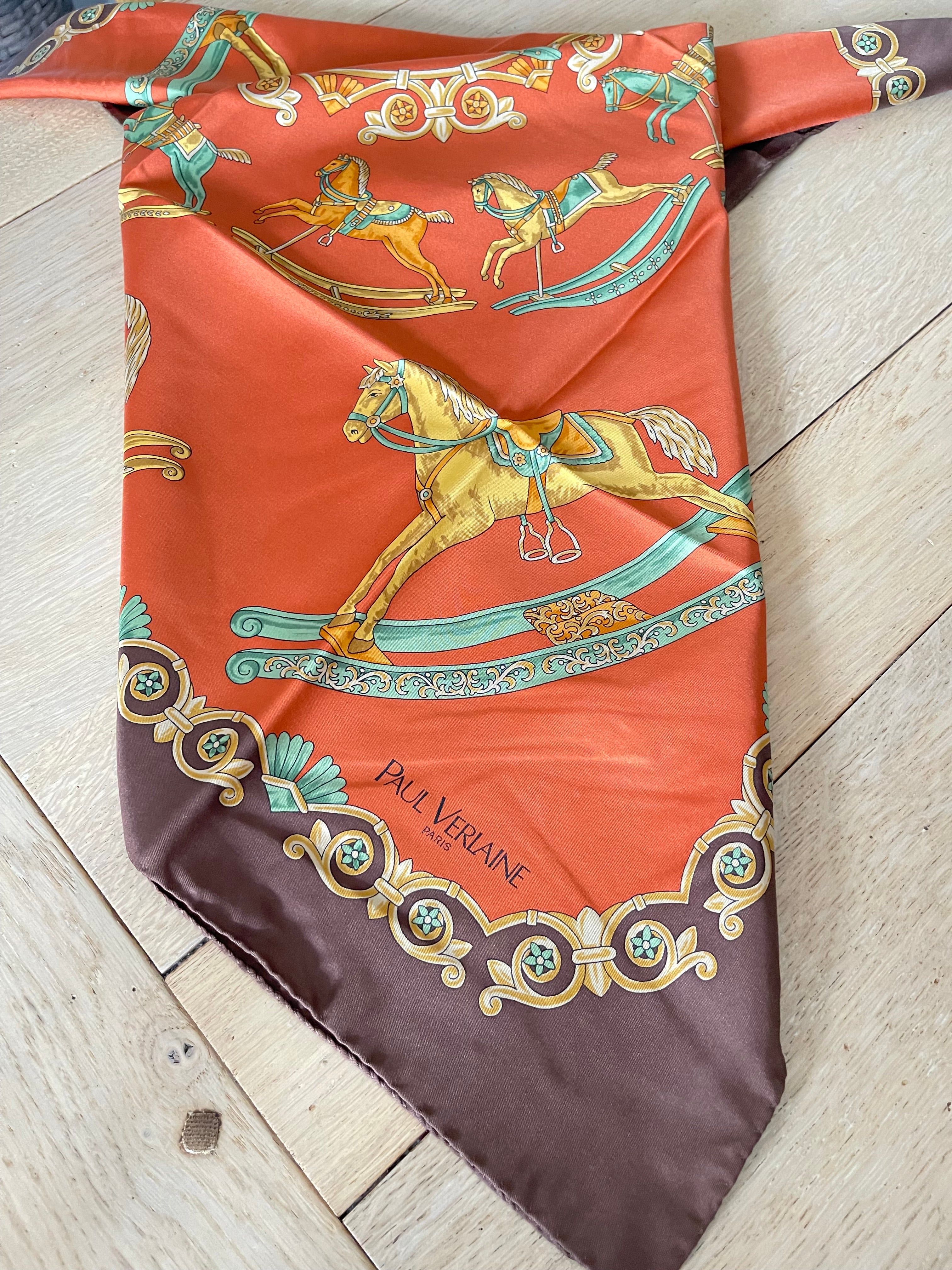 PAUL VERLAINE carré foulard schal scarf seide soie silk