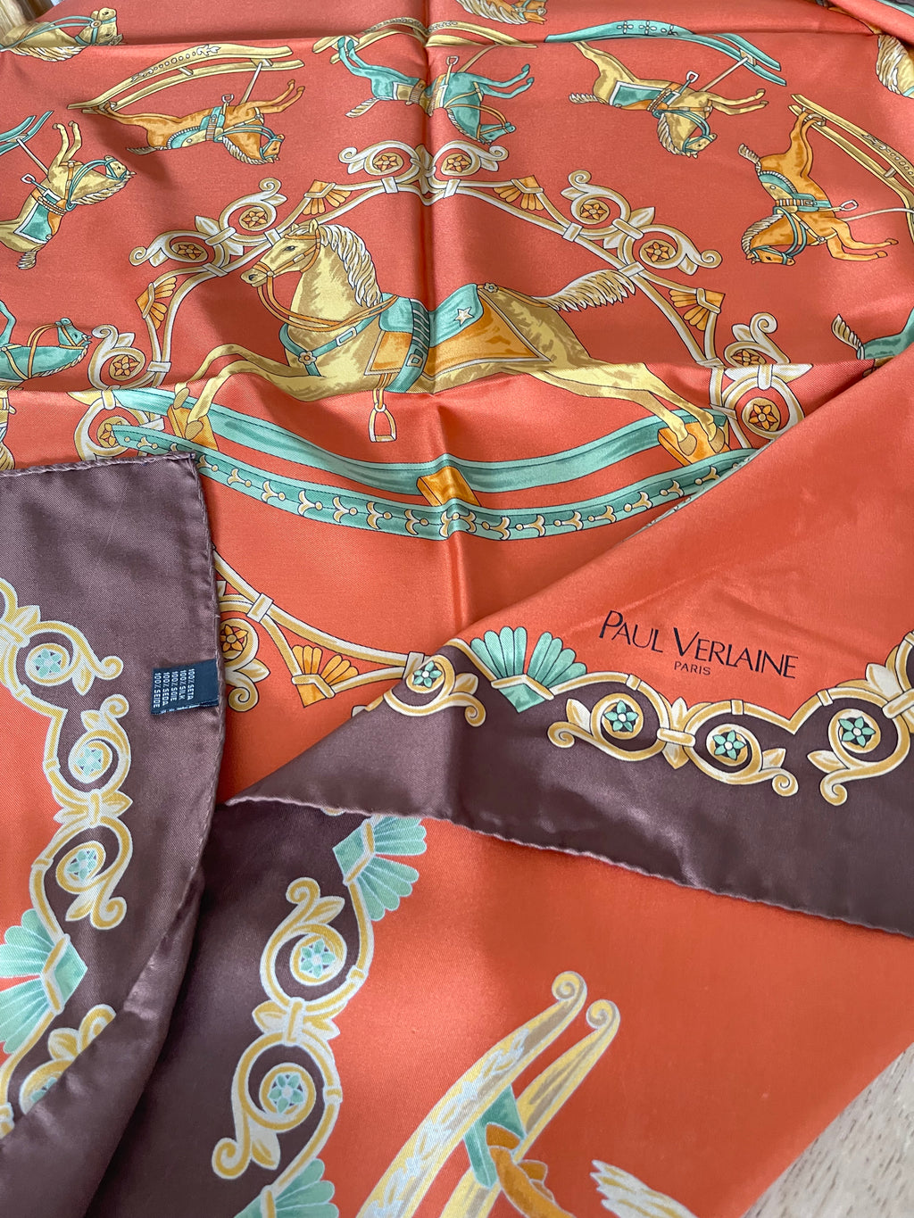 PAUL VERLAINE carré foulard schal scarf seide soie silk