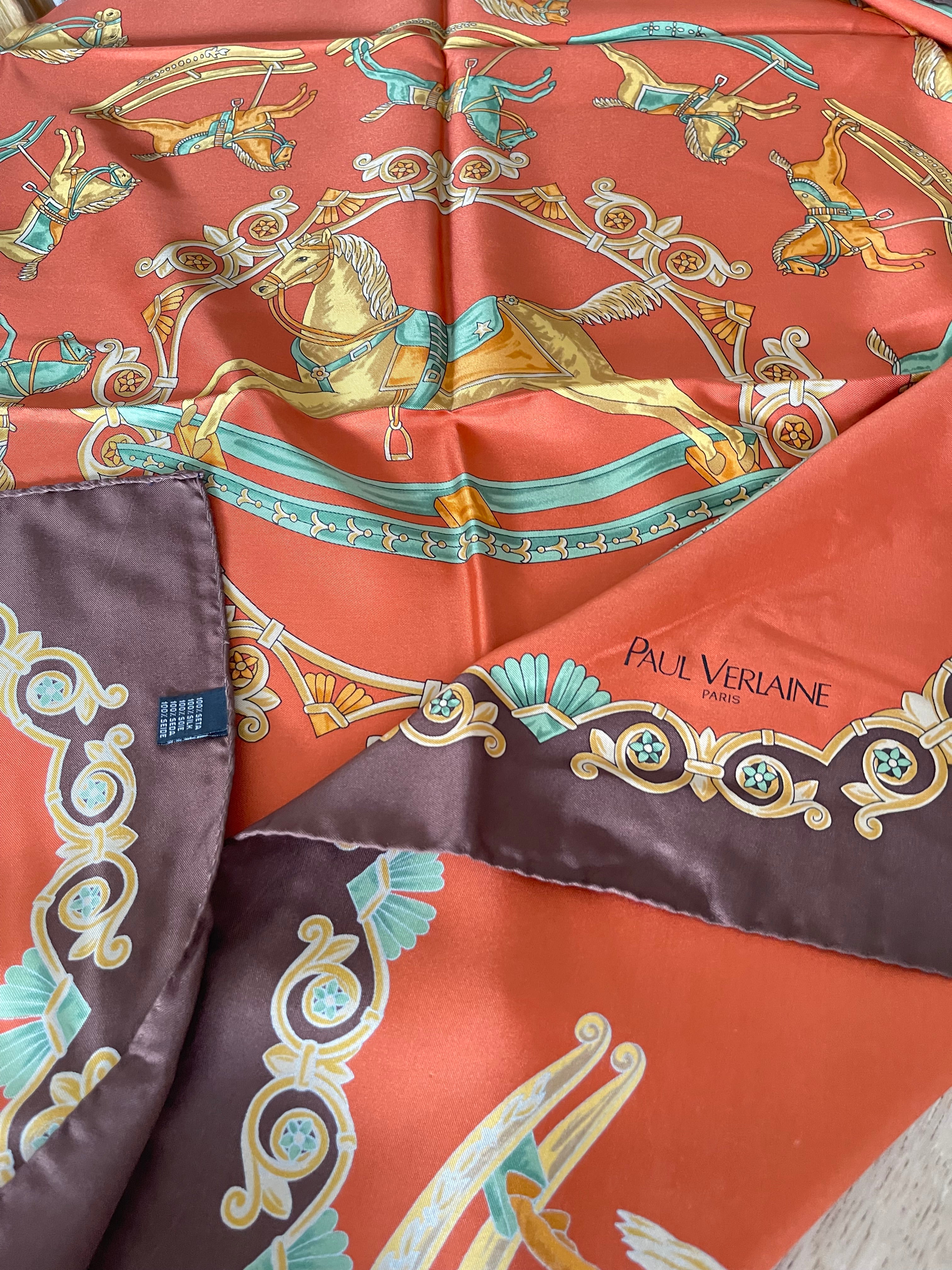 PAUL VERLAINE carré foulard schal scarf seide soie silk