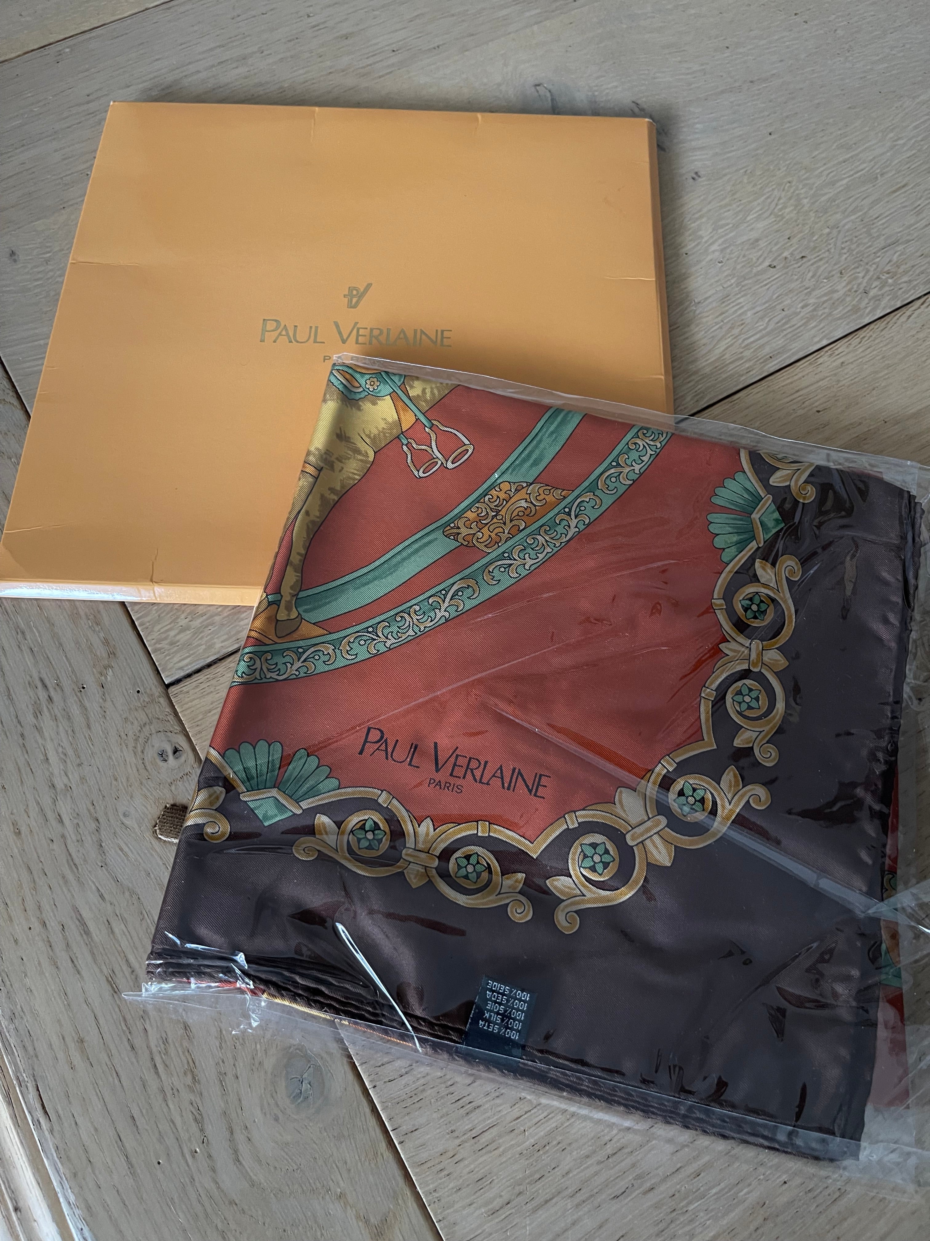 PAUL VERLAINE carré foulard schal scarf seide soie silk
