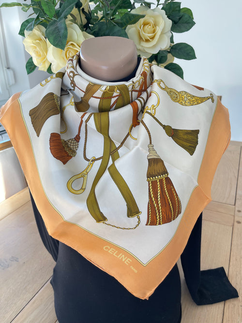 CELINE foulard scard schal carre silk soie seide