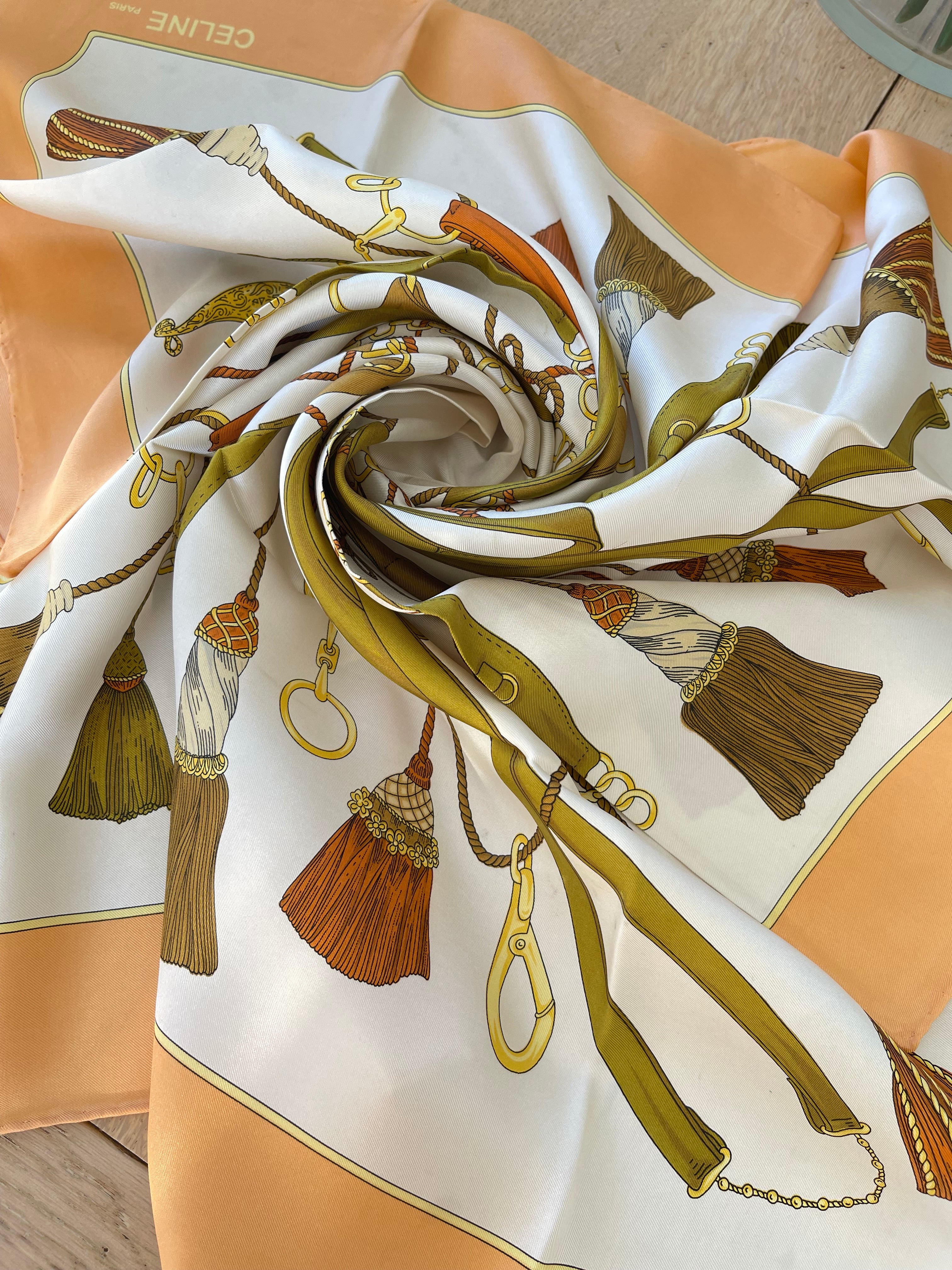 CELINE foulard scard schal carre silk soie seide