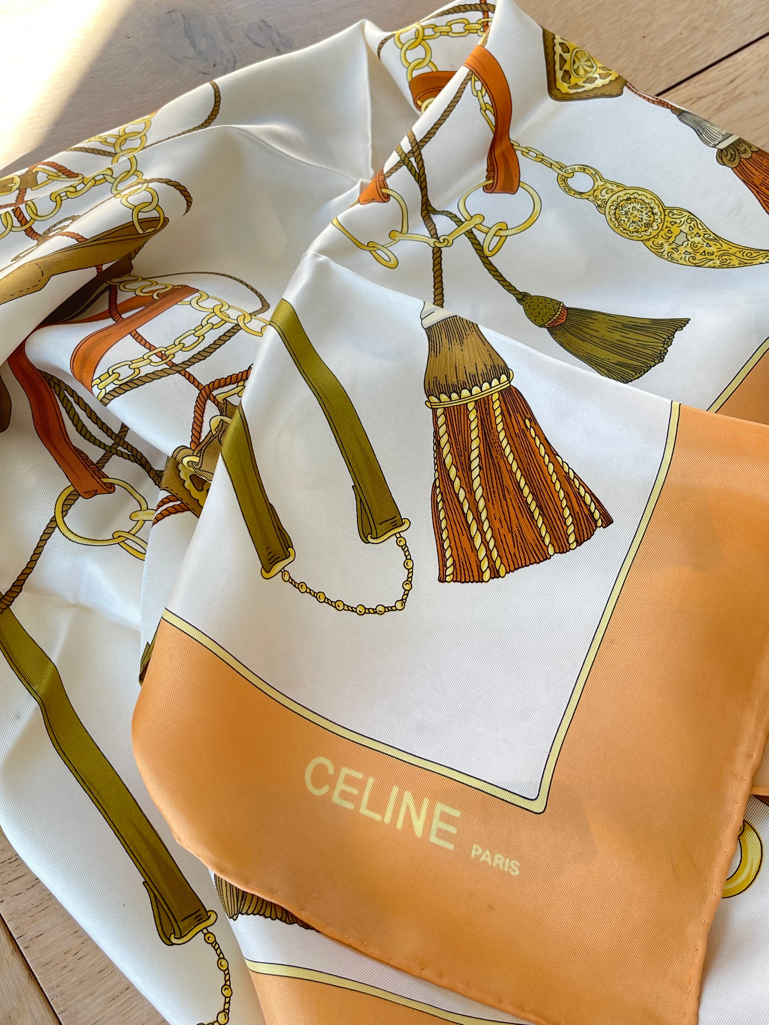 CELINE foulard scard schal carre silk soie seide
