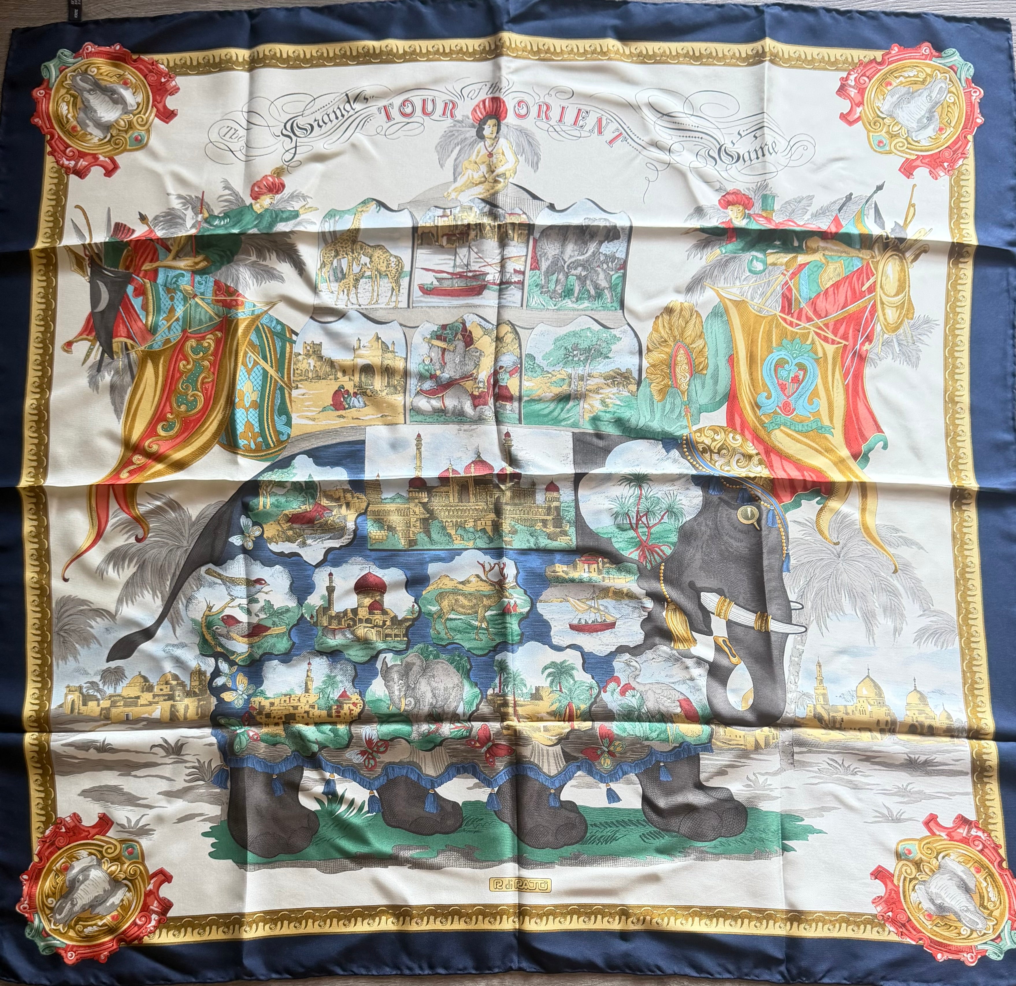 R DI RATTI carré foulard scarf seide silk soie sjaal schal