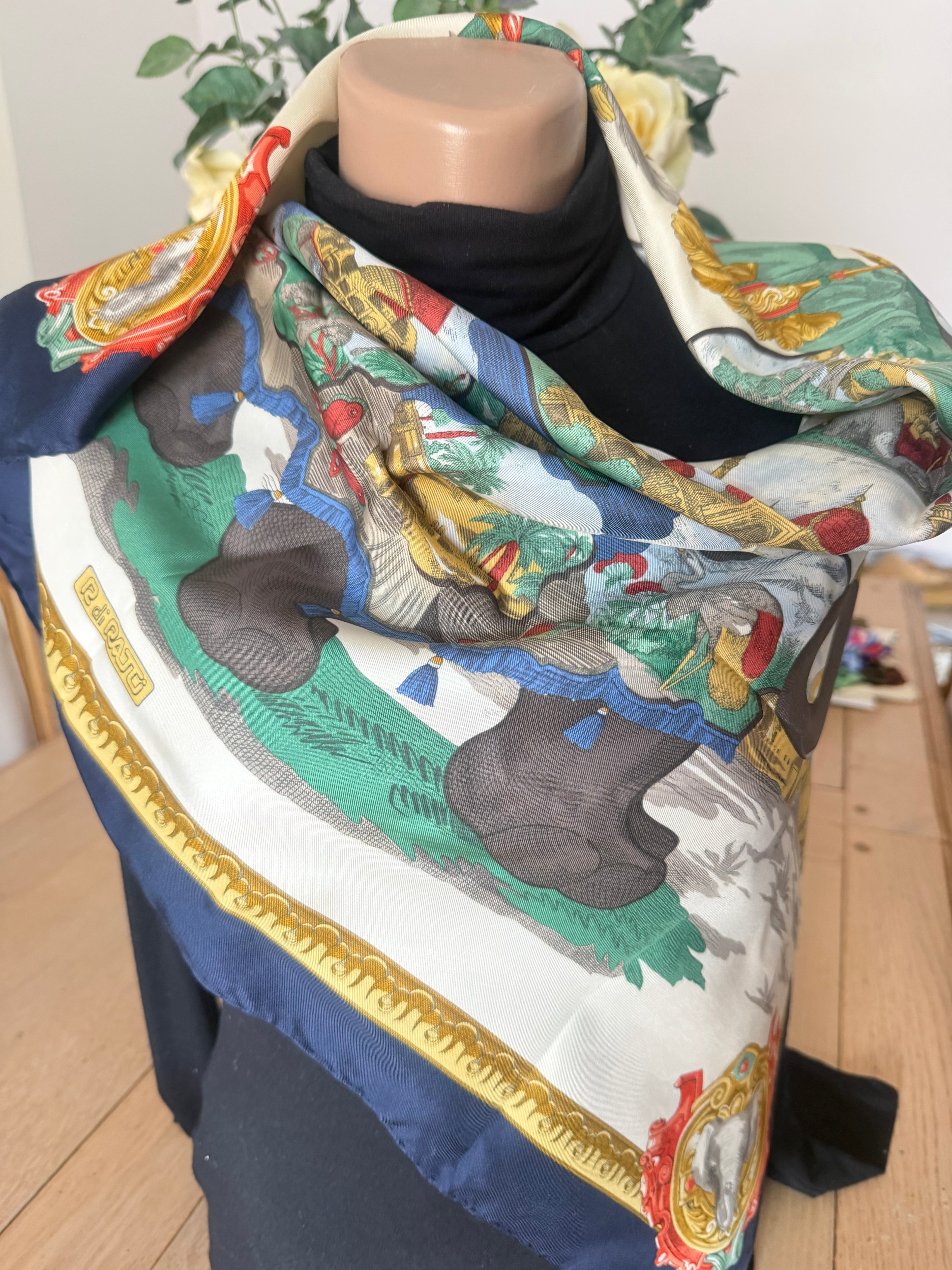 R DI RATTI carré foulard scarf seide silk soie sjaal schal