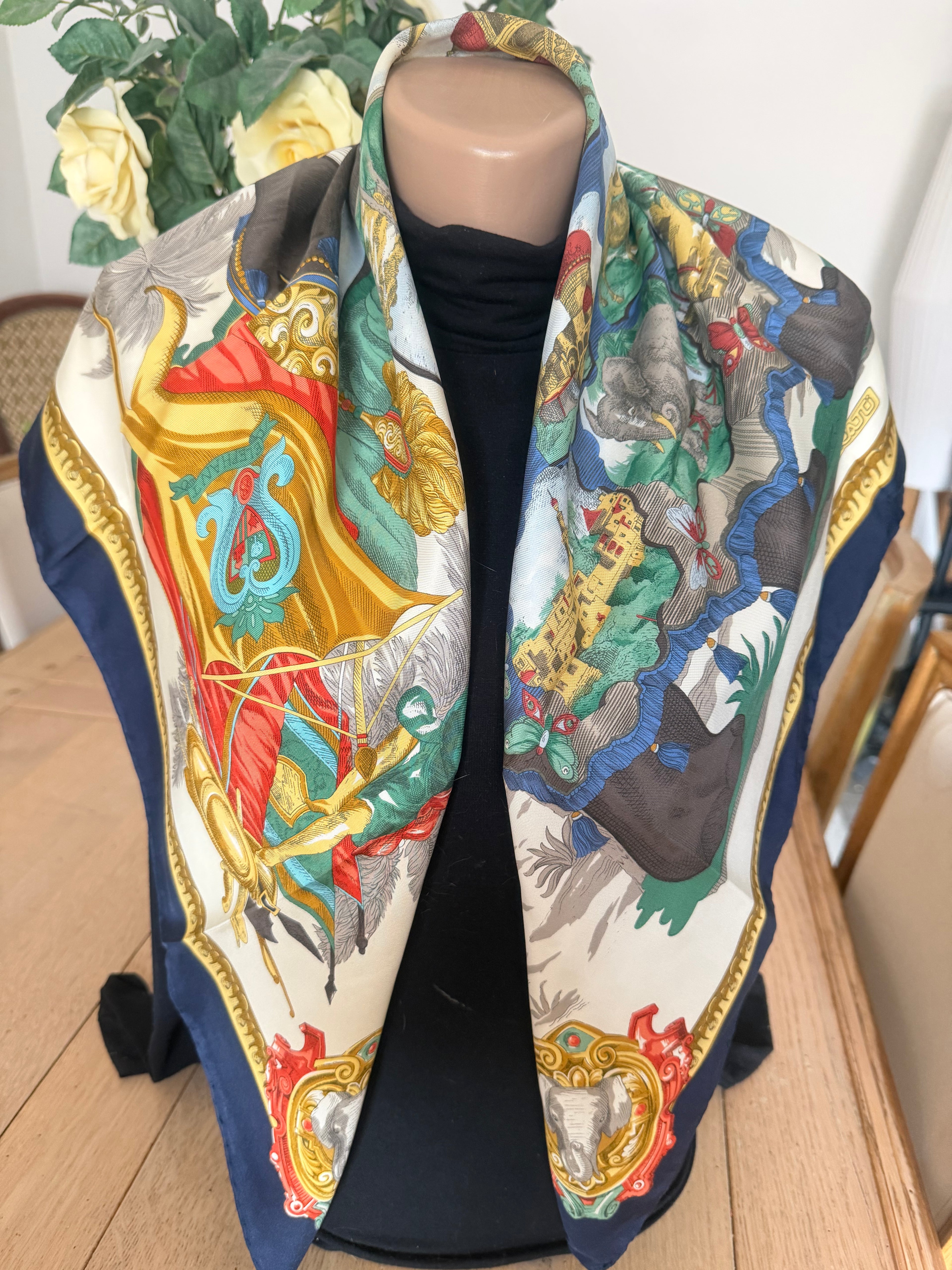 R DI RATTI carré foulard scarf seide silk soie sjaal schal
