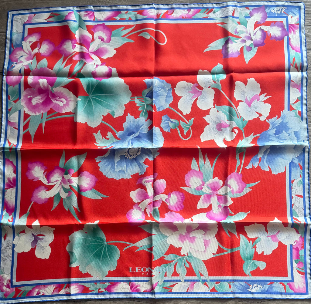 LEONARD carré foulard silk scarf schal sjaal seide soie