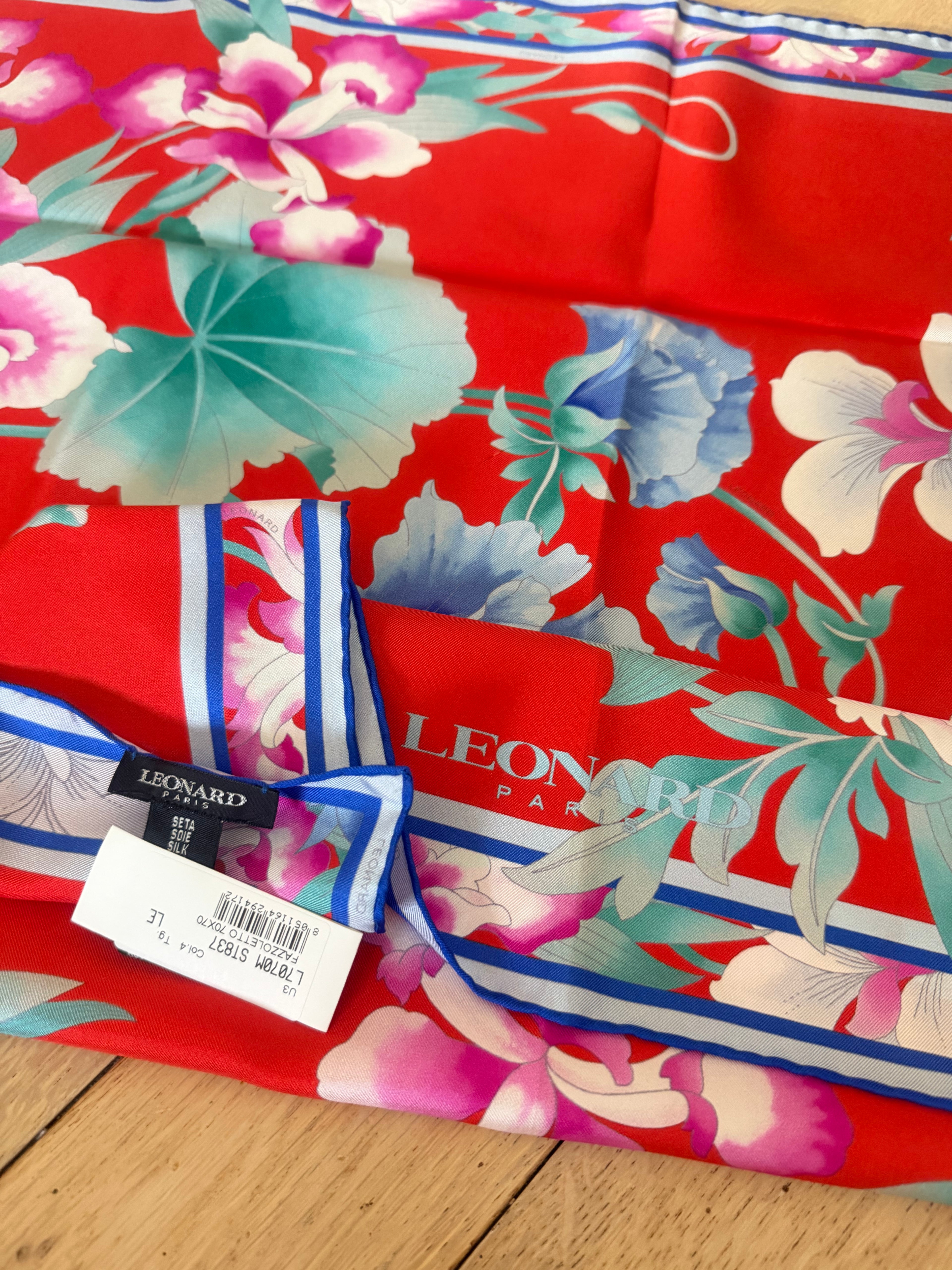 LEONARD carré foulard silk scarf schal sjaal seide soie