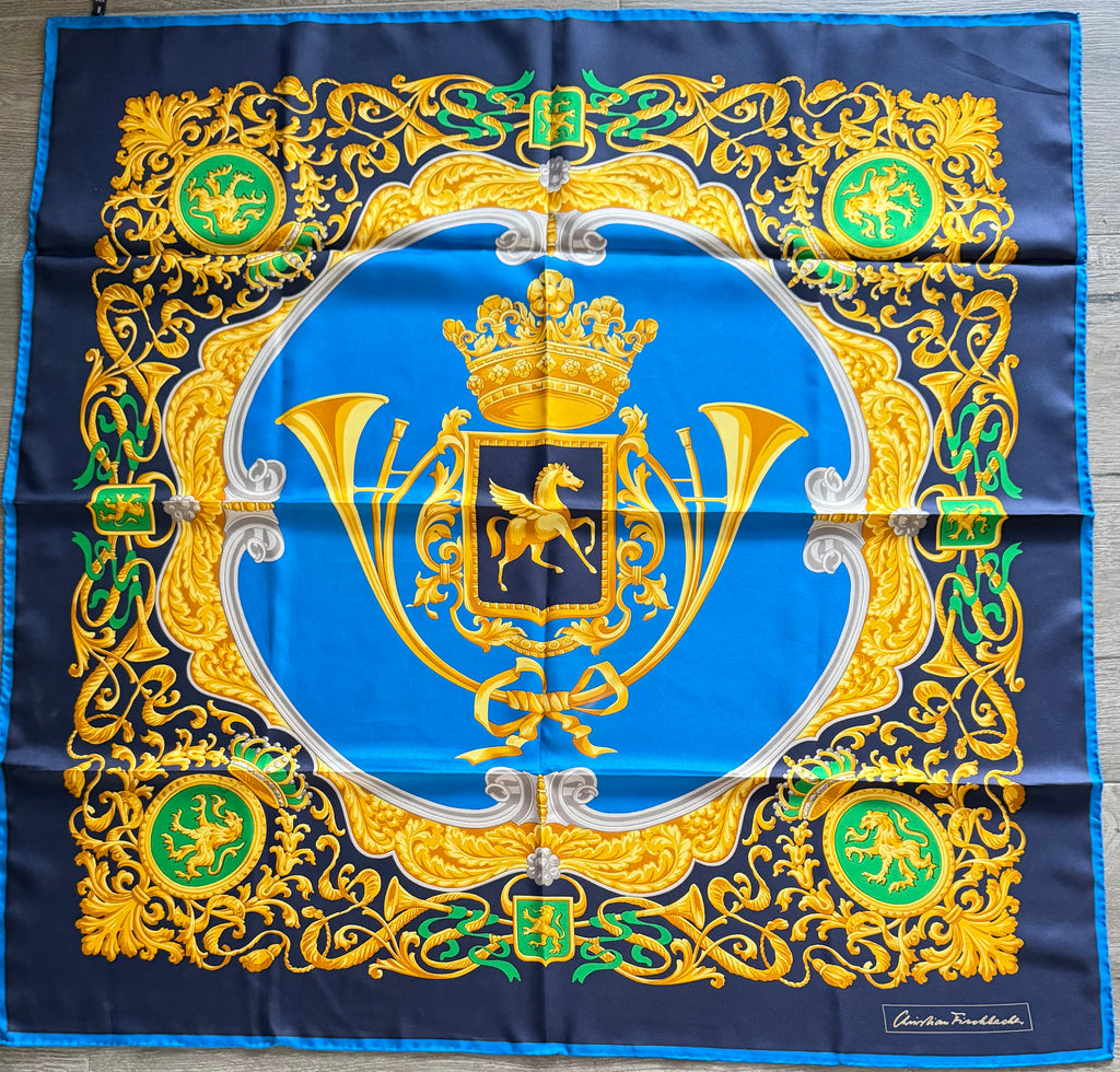 CHRISTIAN FISHBACHER carré foulard scarf schal sjaal seide soie silk