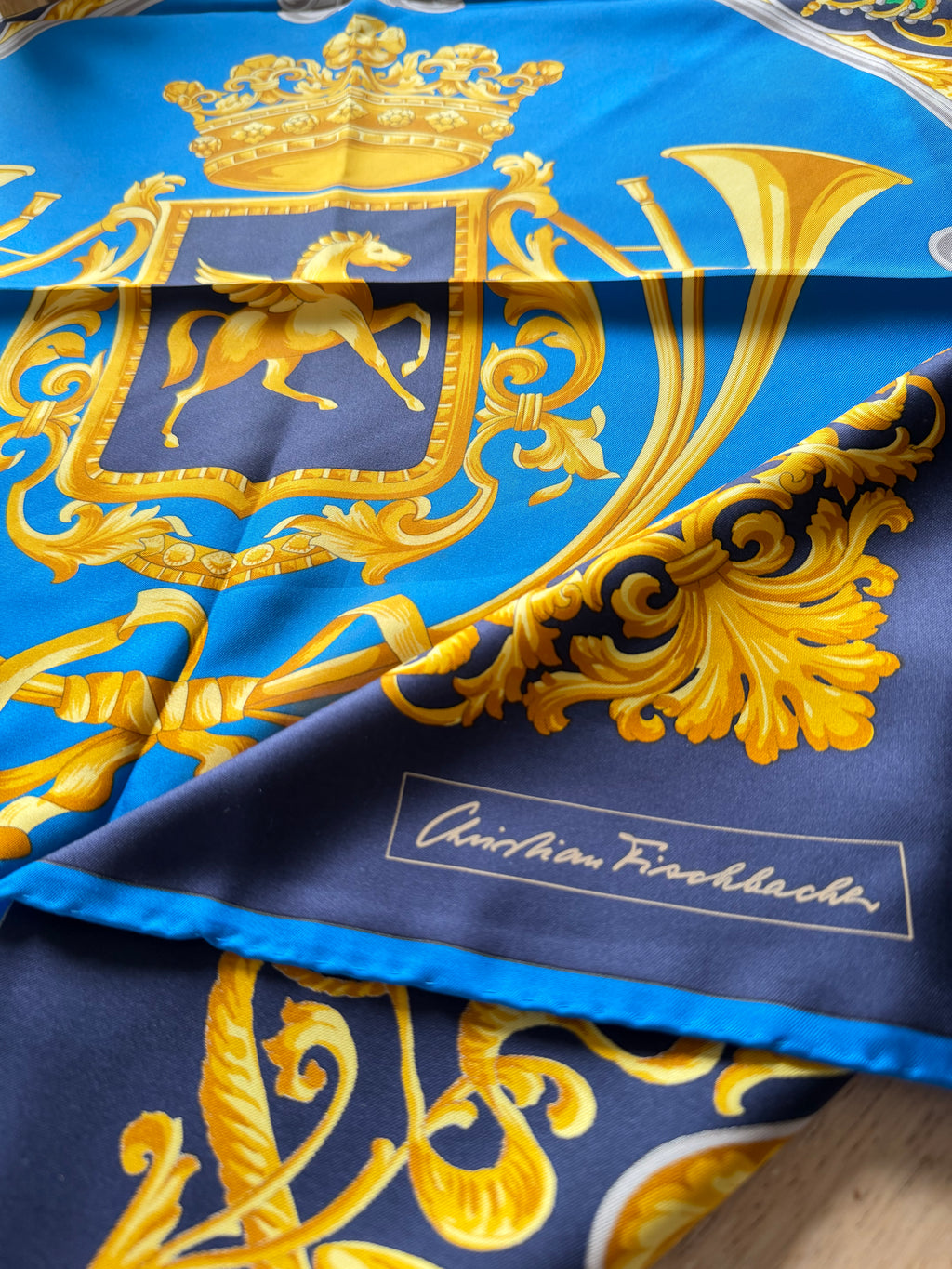 CHRISTIAN FISHBACHER carré foulard scarf schal sjaal seide soie silk
