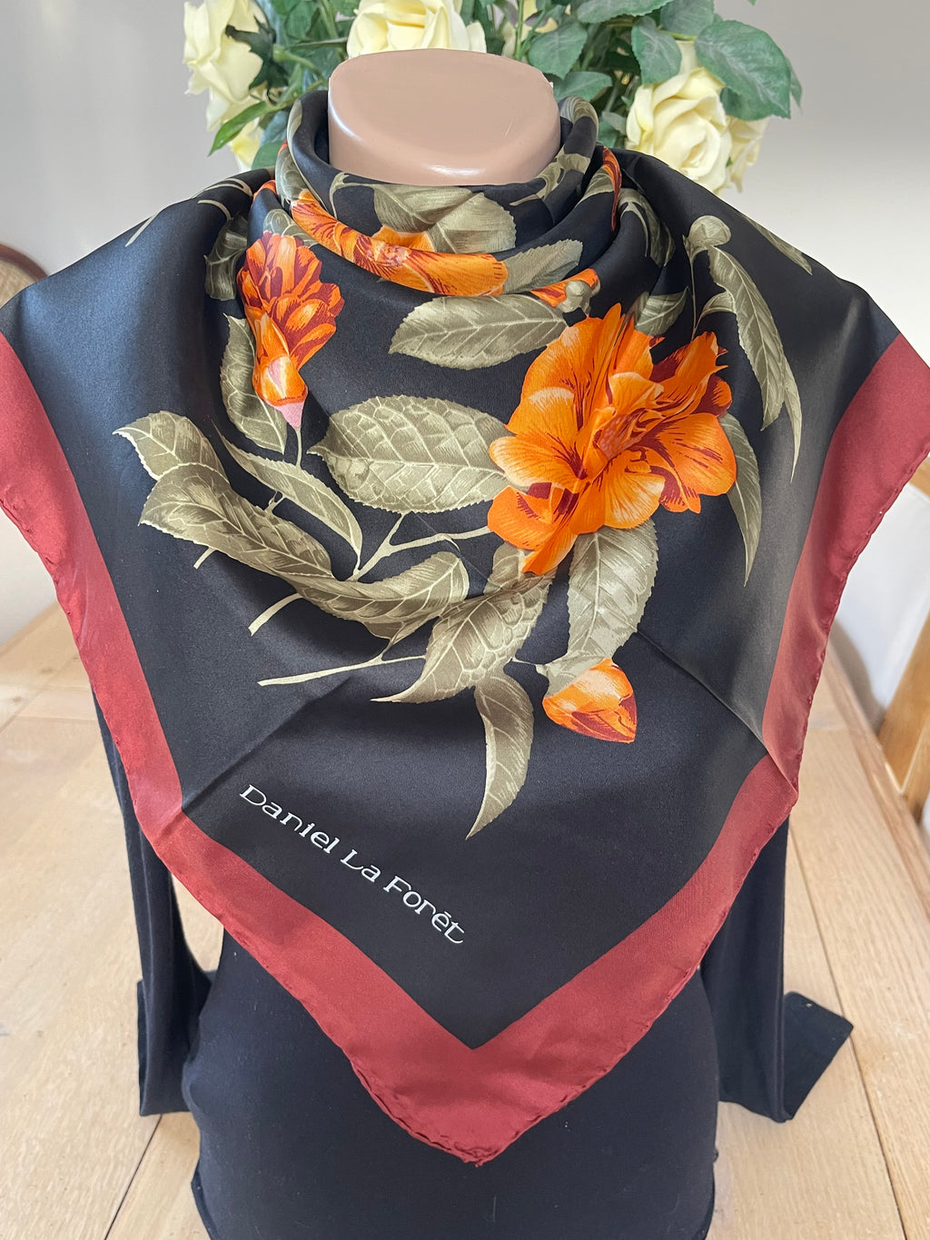 Daniel La Foret carré foulard scarf schal sjaal seide silk soie