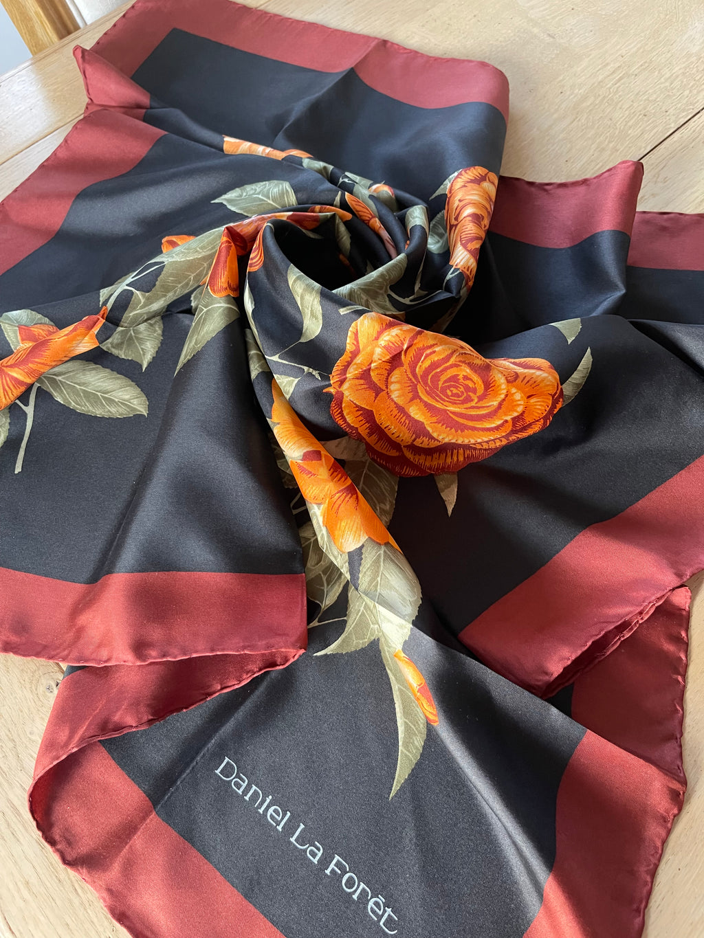 Daniel La Foret carré foulard scarf schal sjaal seide silk soie
