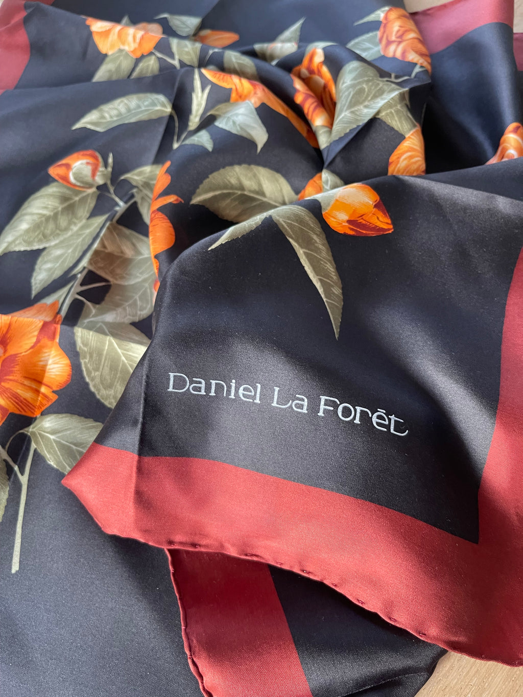 Daniel La Foret carré foulard scarf schal sjaal seide silk soie