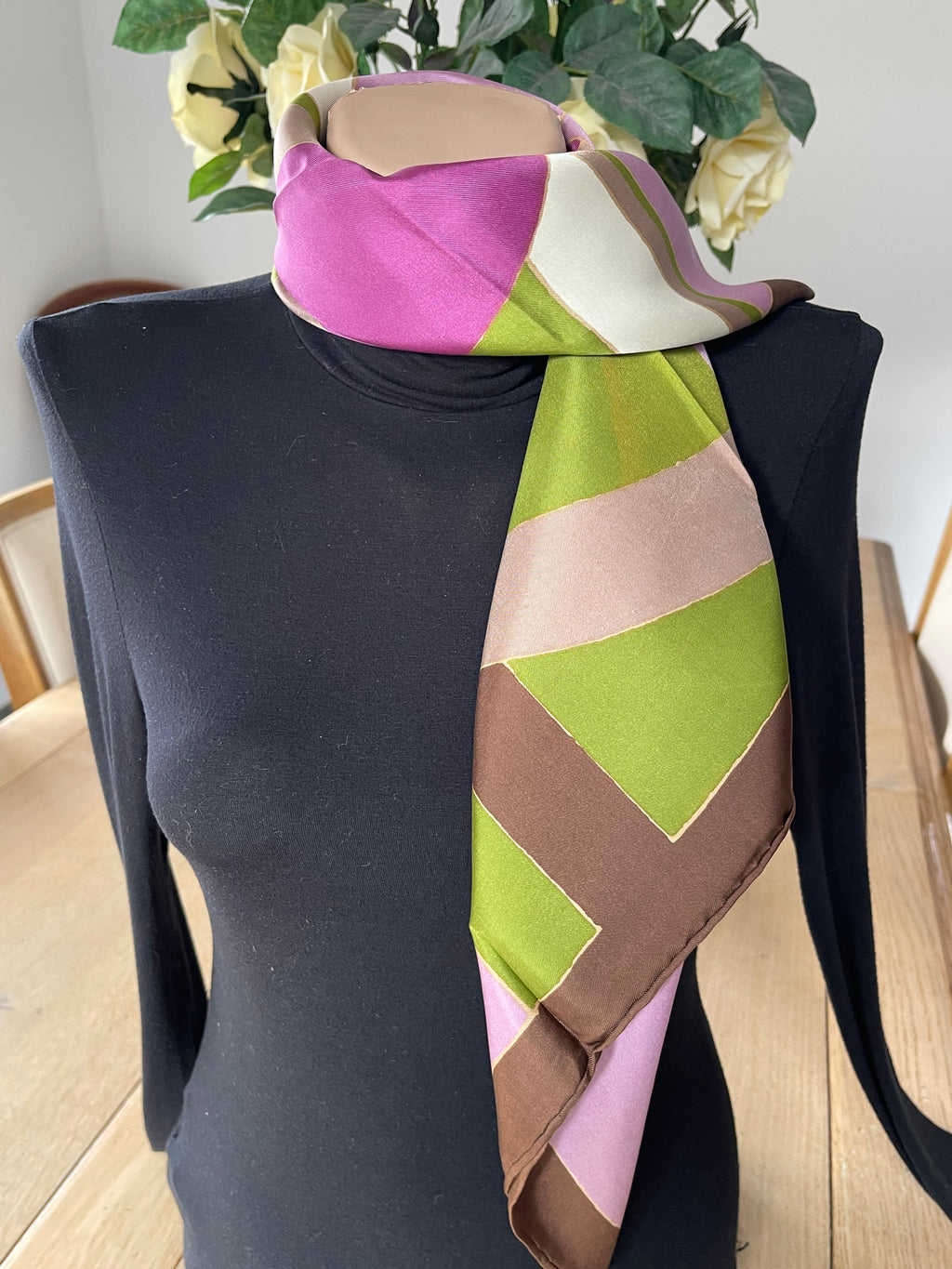 CHRISTIAN DIOR carré foulard schal sjaal seide silk soie