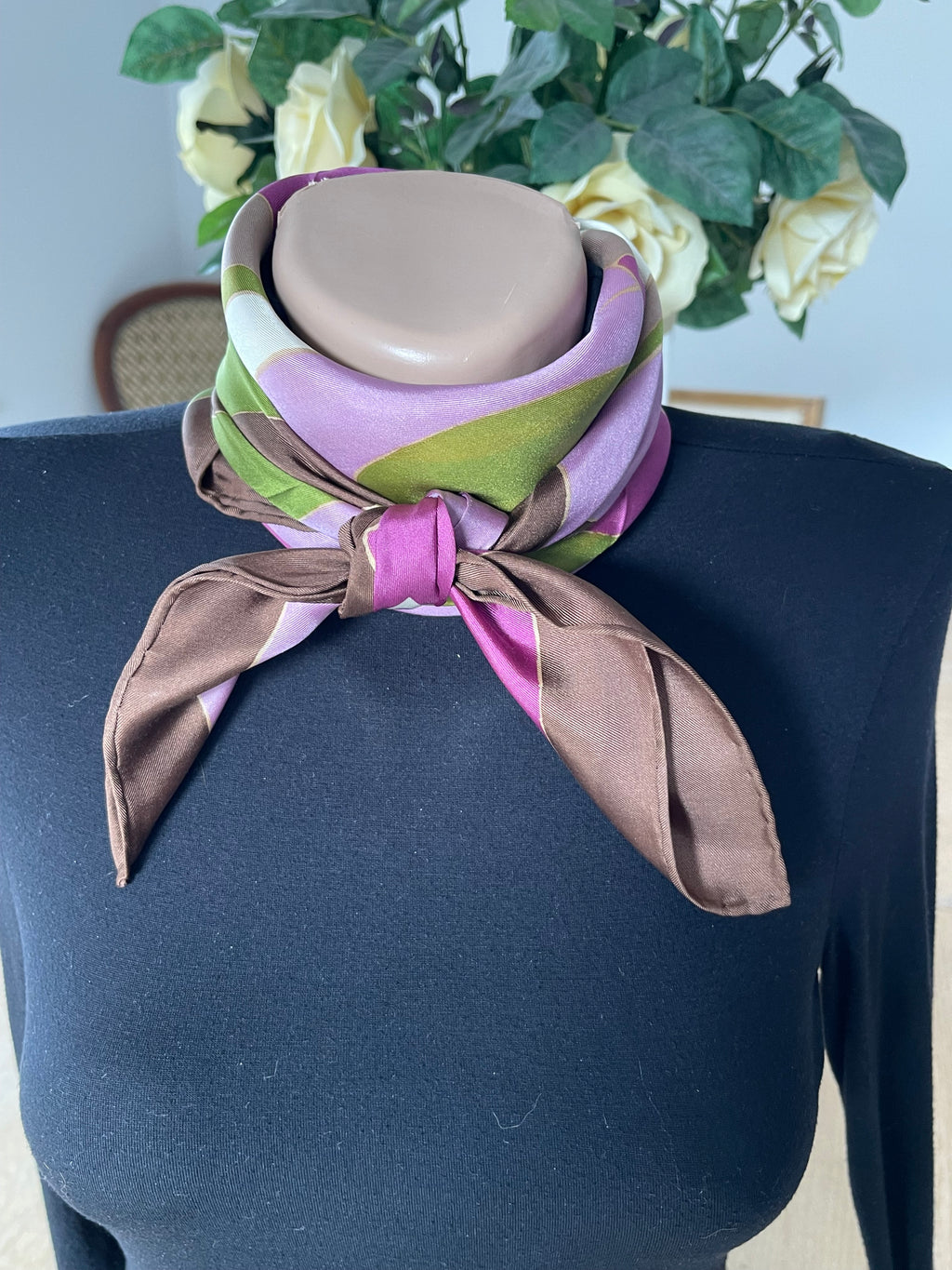 CHRISTIAN DIOR carré foulard schal sjaal seide silk soie