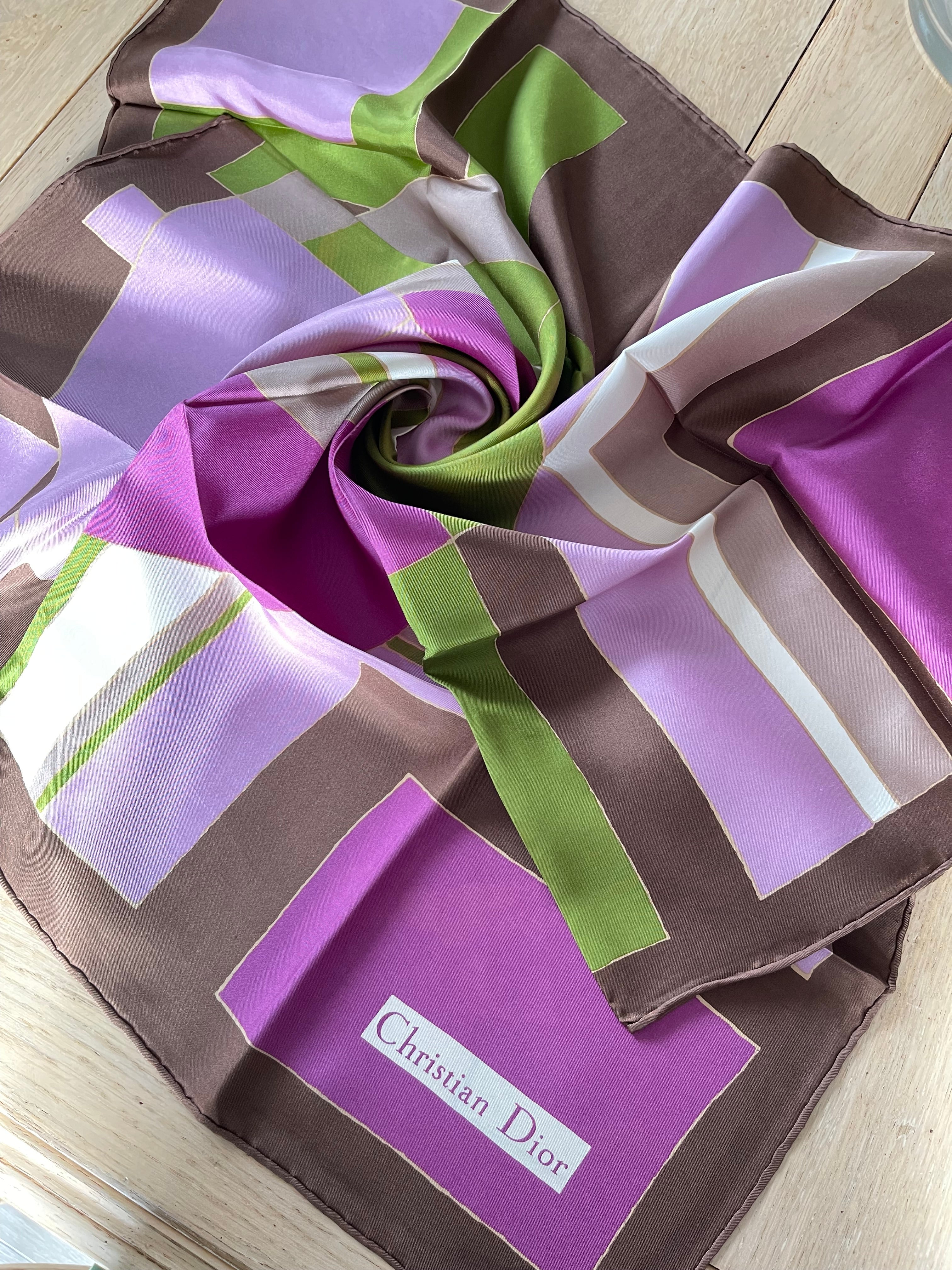 CHRISTIAN DIOR carré foulard schal sjaal seide silk soie