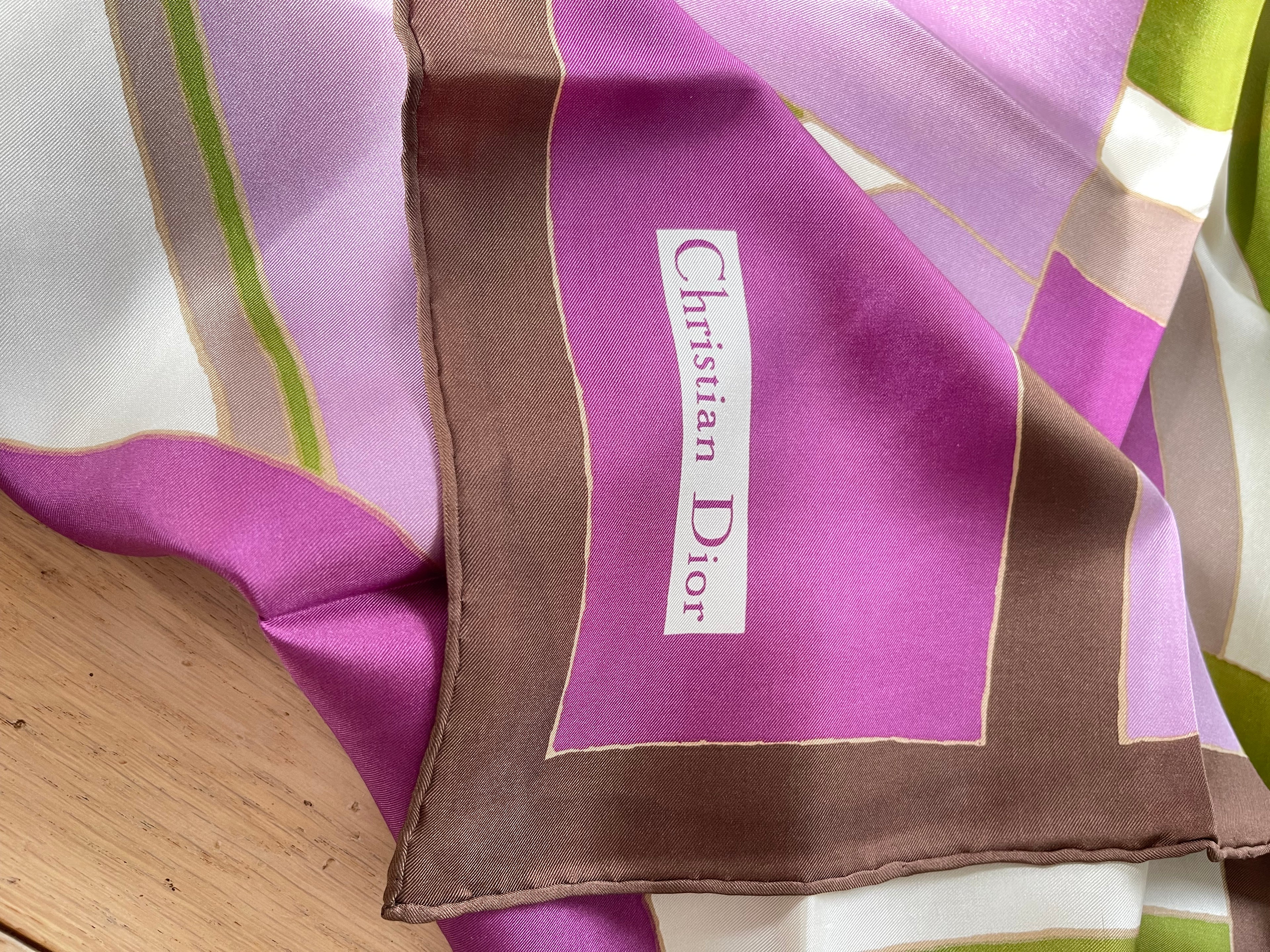 CHRISTIAN DIOR carré foulard schal sjaal seide silk soie